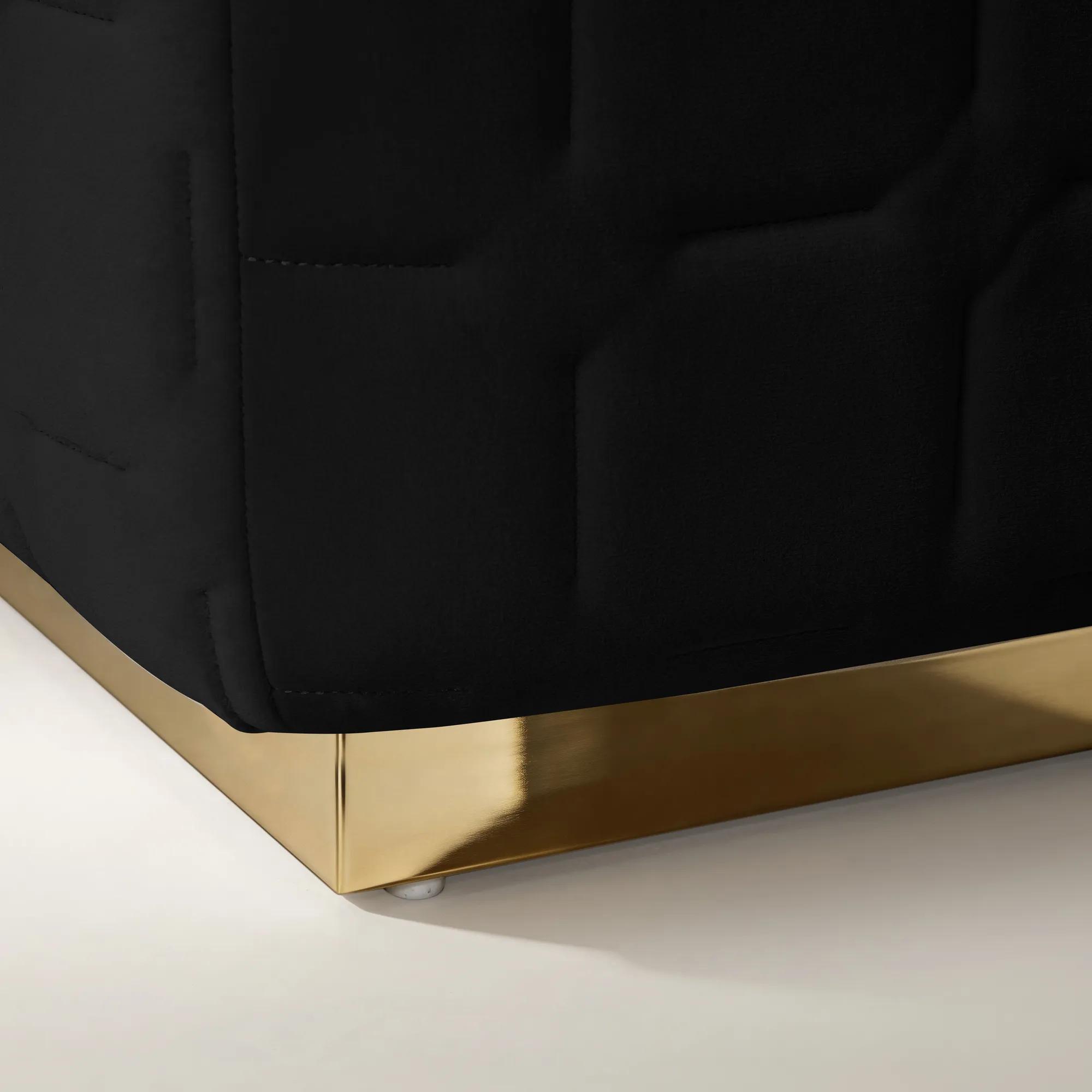 Vanta Quilted Charcoal Velvet Bench (64.6")