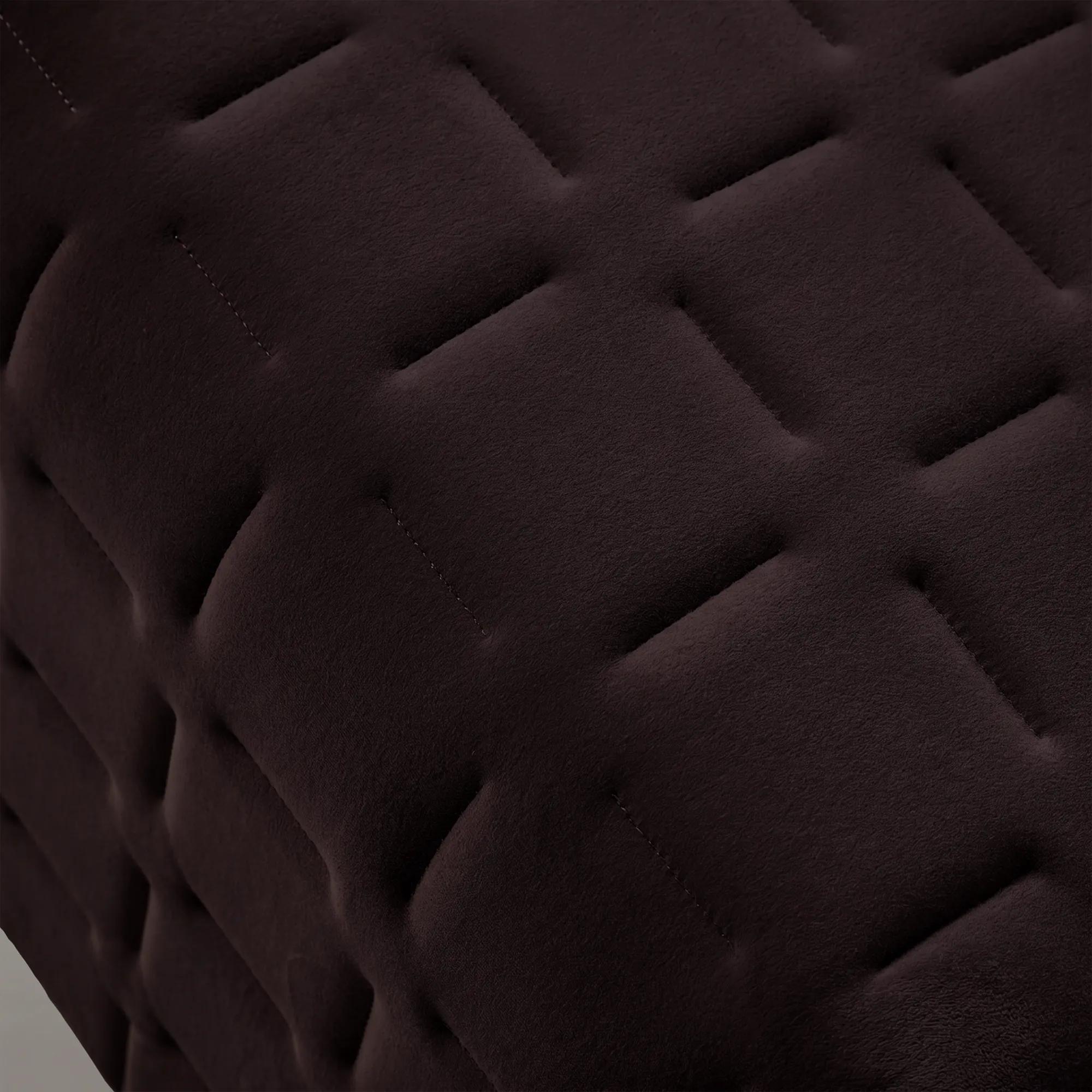 Vanta Quilted Fig Velvet Bench (64.75")