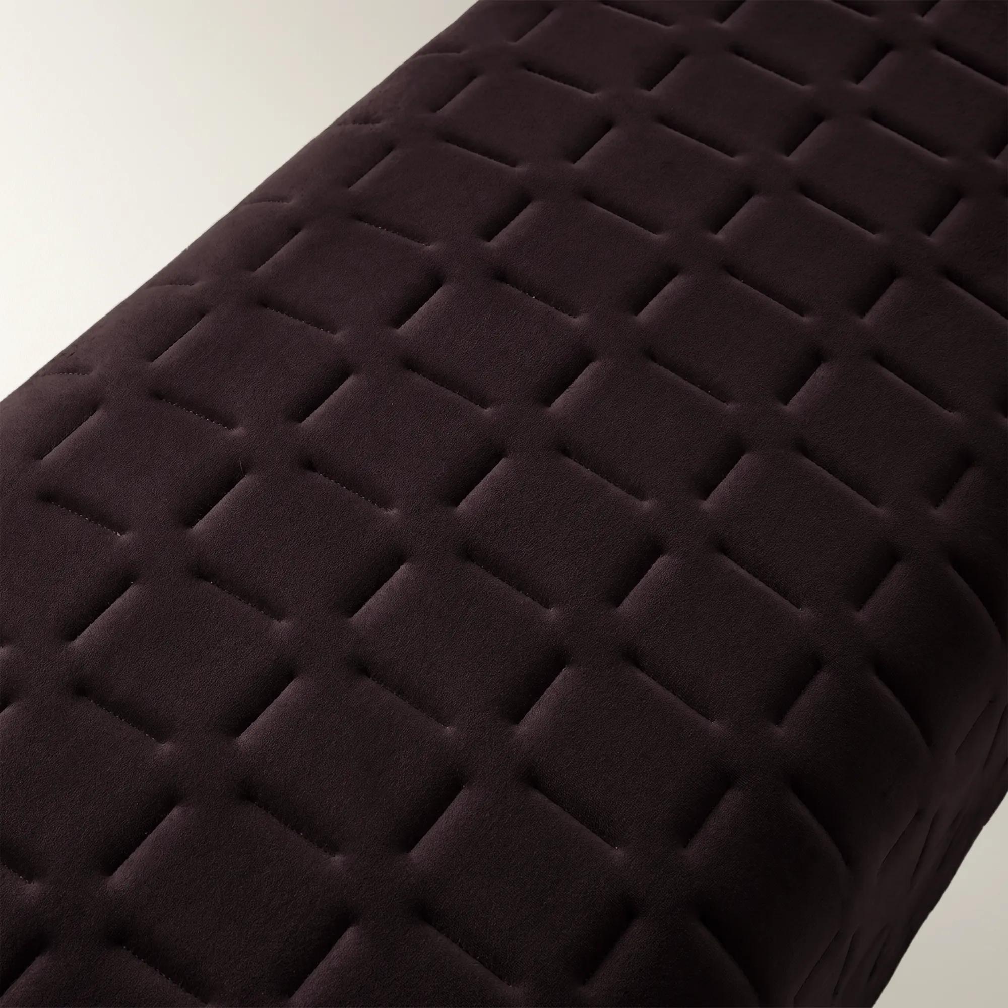 Vanta Quilted Fig Velvet Bench (64.75")