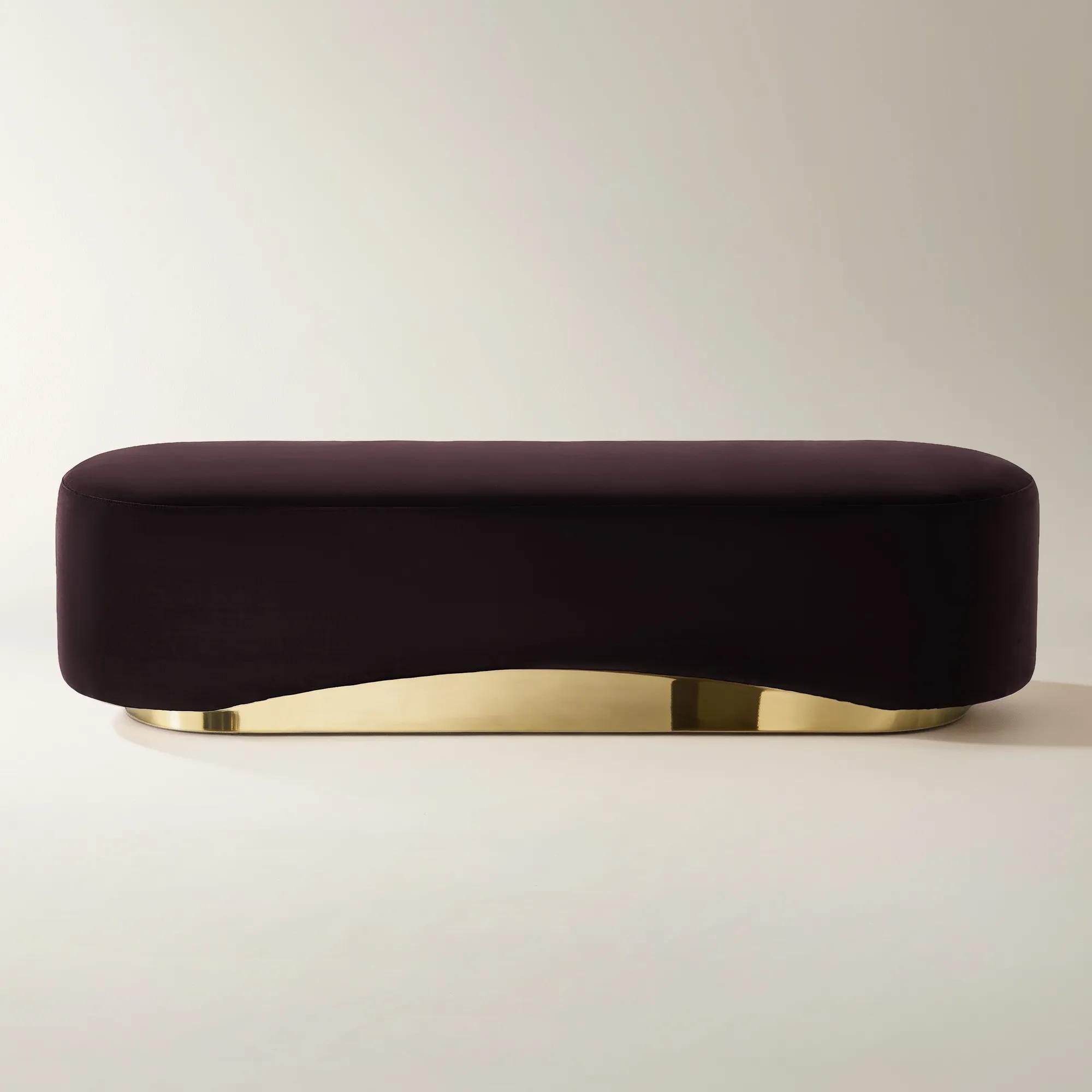 Kendra Fig Velvet Bench （70.47"）