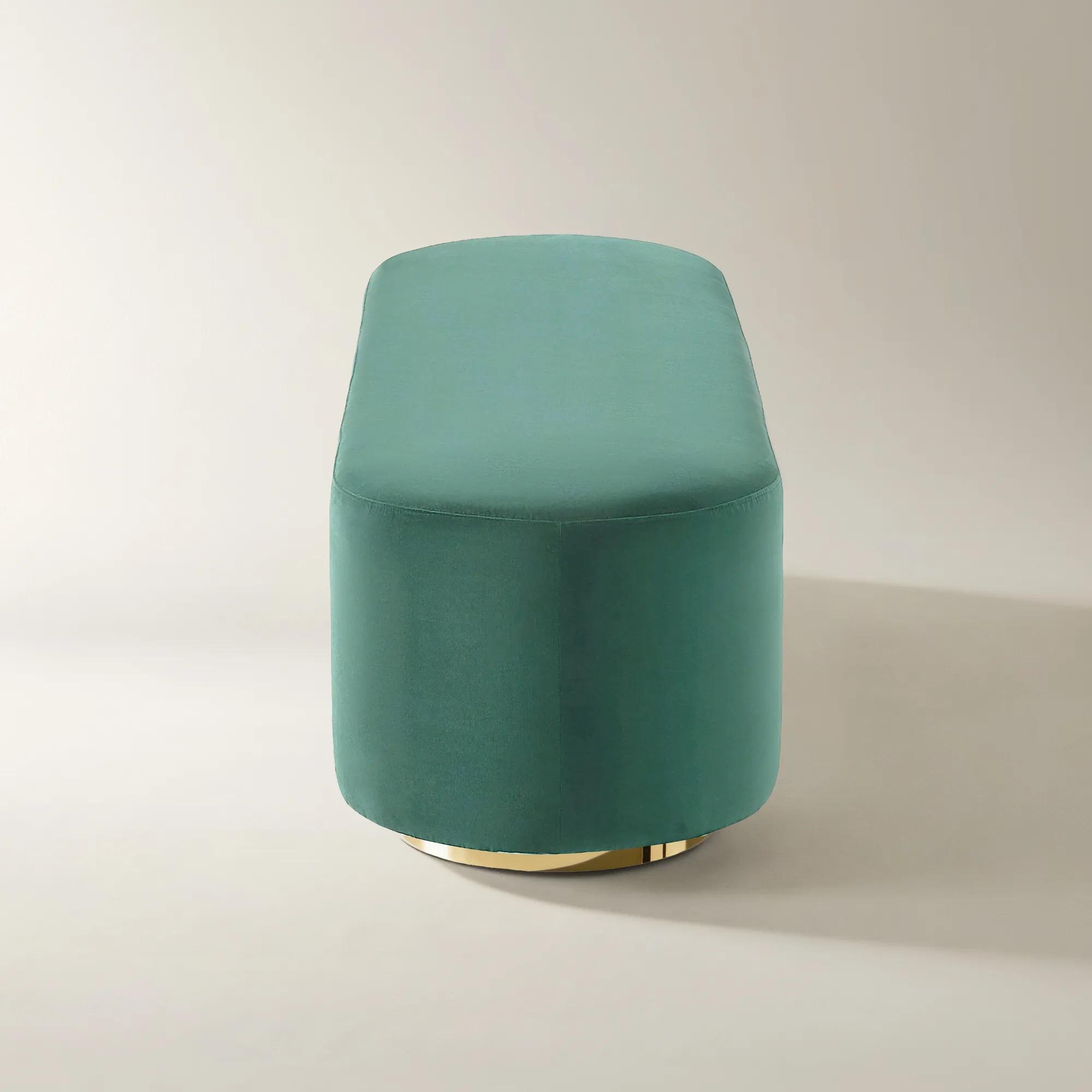 Kendra Ocean Teal Velvet Bench （70.47"）
