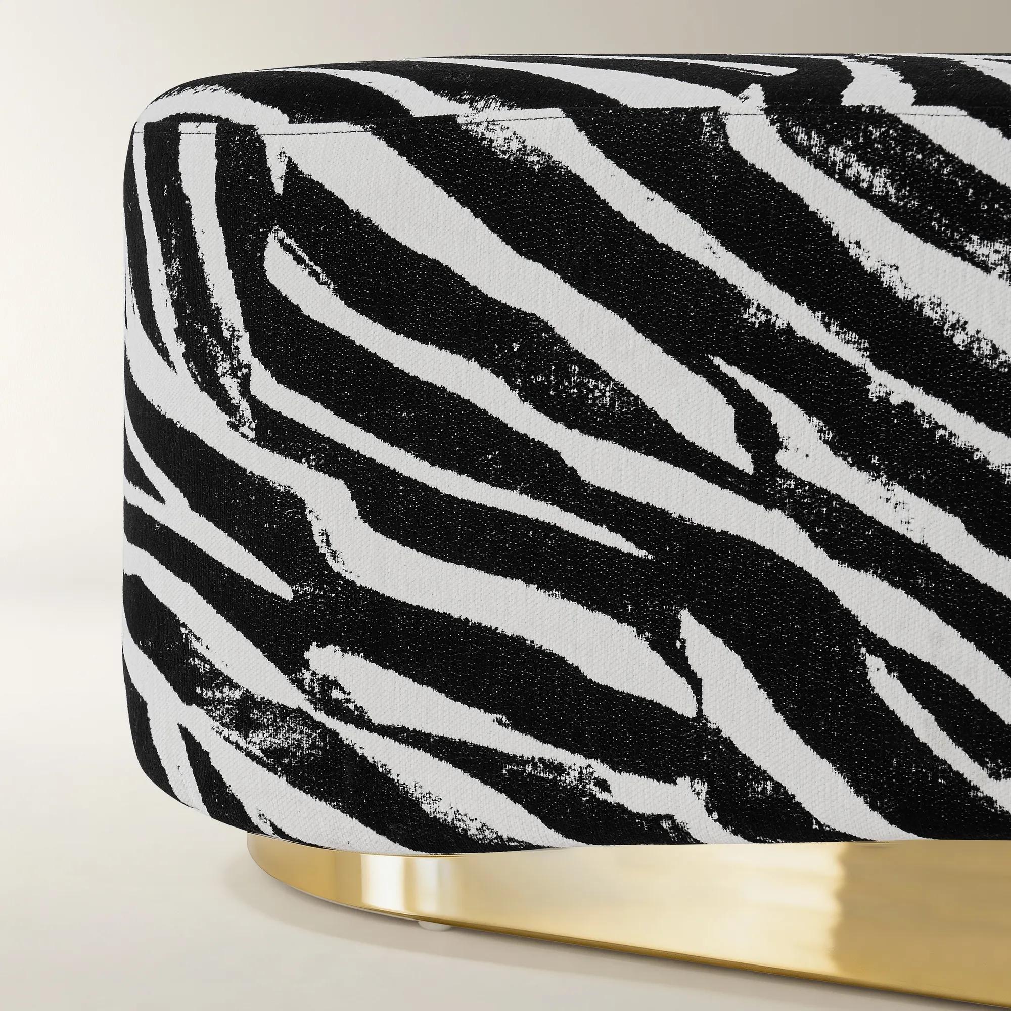 Kendra White/Black Performance Chenille Bench （69.5"）