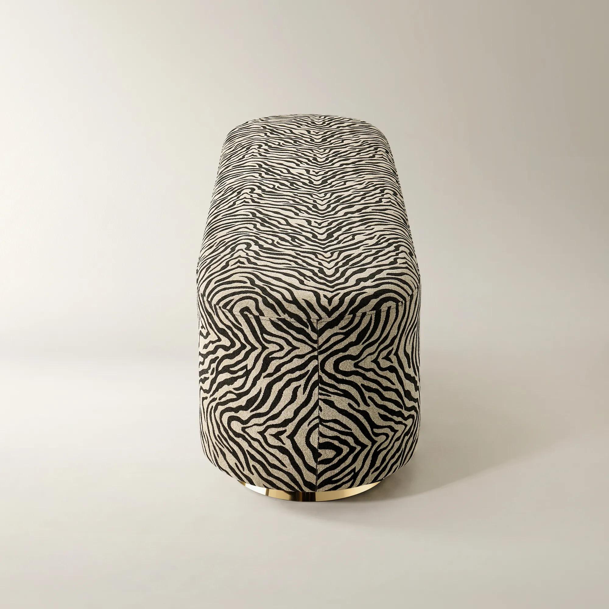 Kendra Zebra Performance Chenille Bench （69.5"）