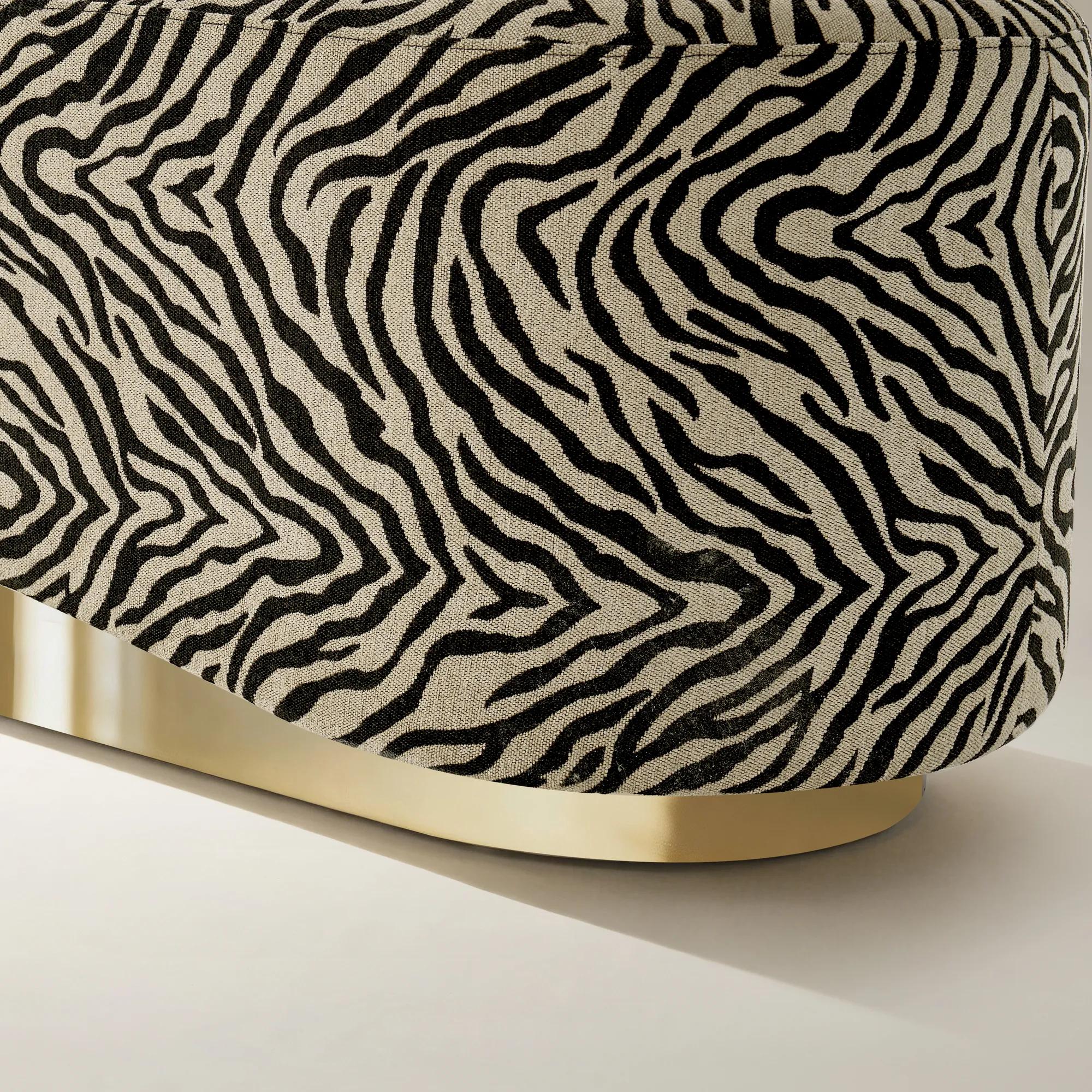 Kendra Zebra Performance Chenille Bench （69.5"）