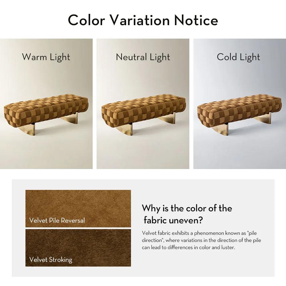 Dexter Woven Roasted Pecan Velvet Bench （64.2"）