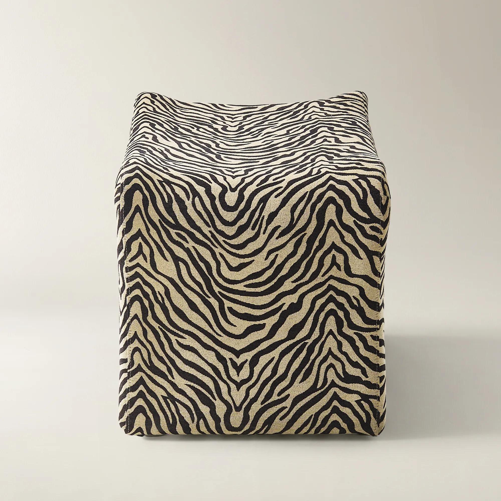 Romy Zebra Performance Chenille Bench (29.7")