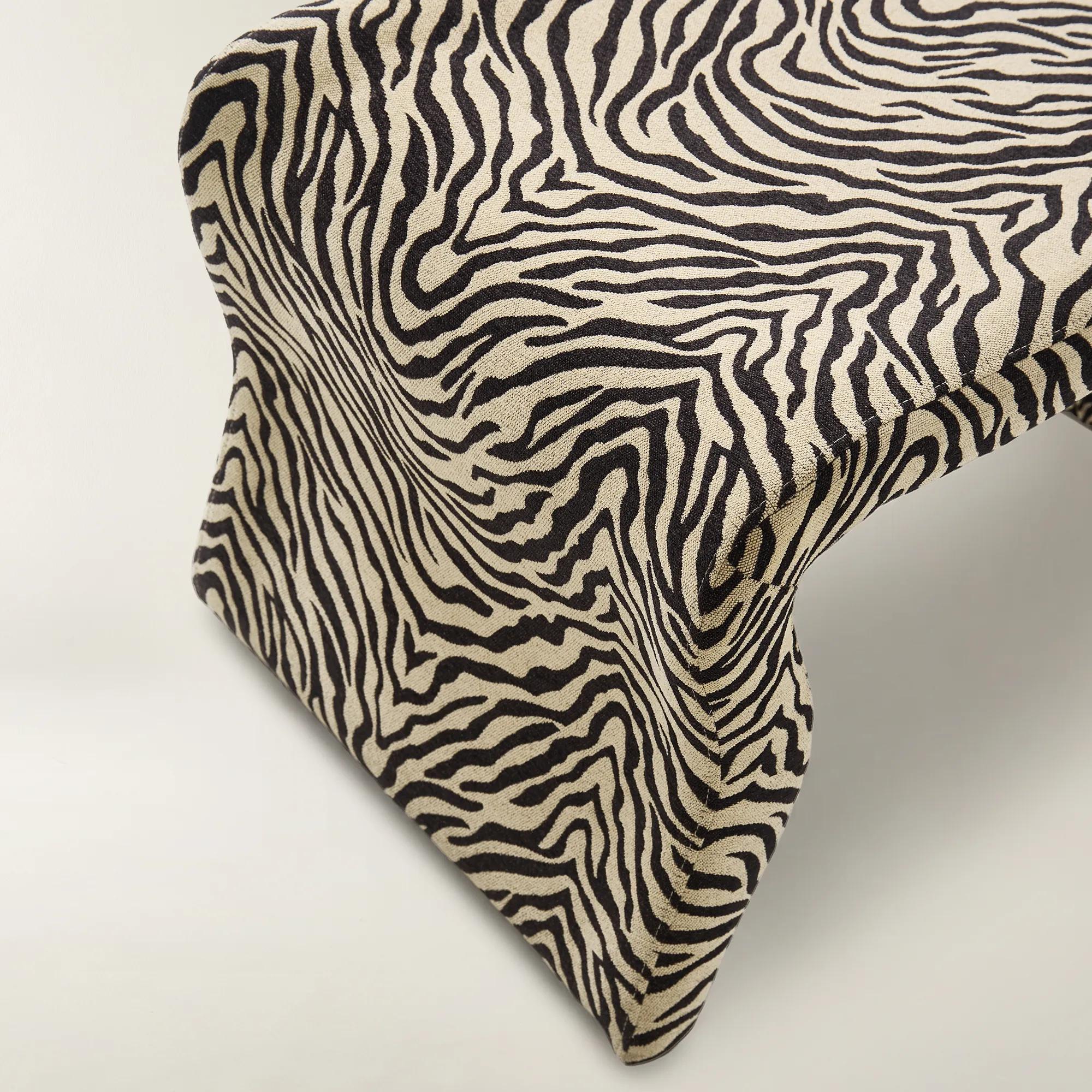 Romy Zebra Performance Chenille Bench (29.7")