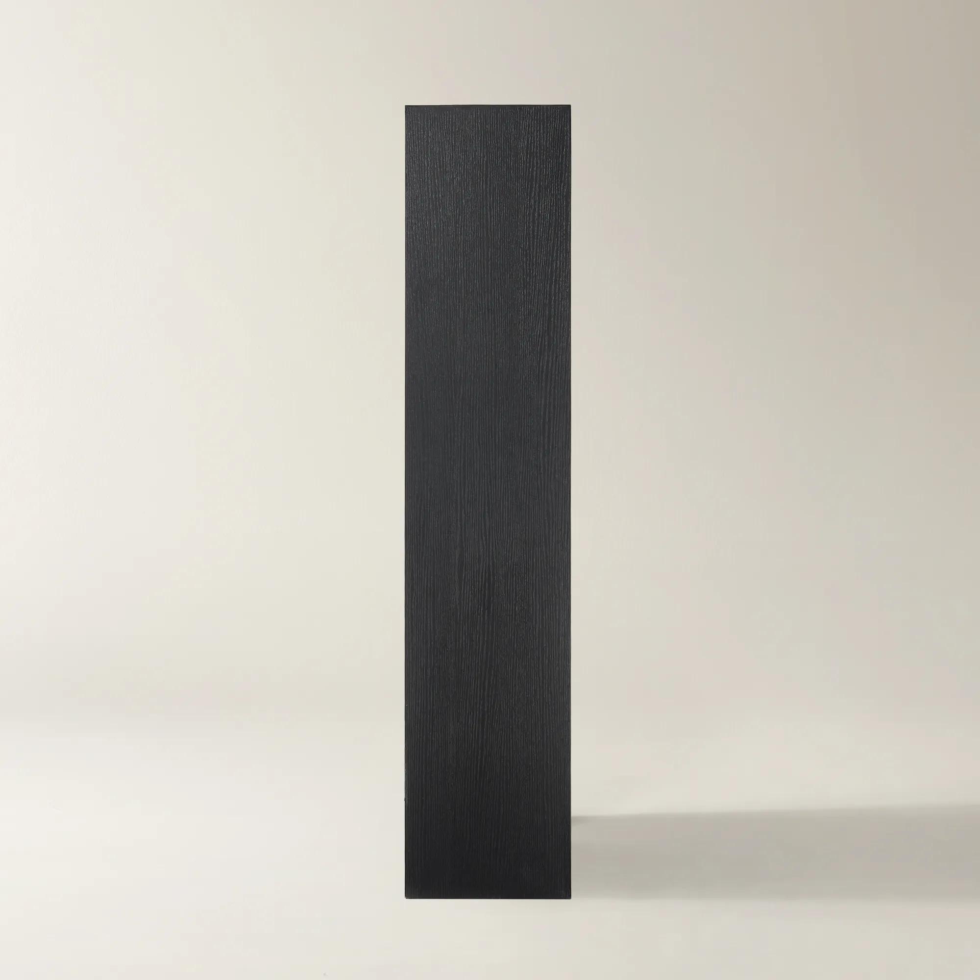 Glimmer Black Oak Bookcase With Mirrored Door (80")