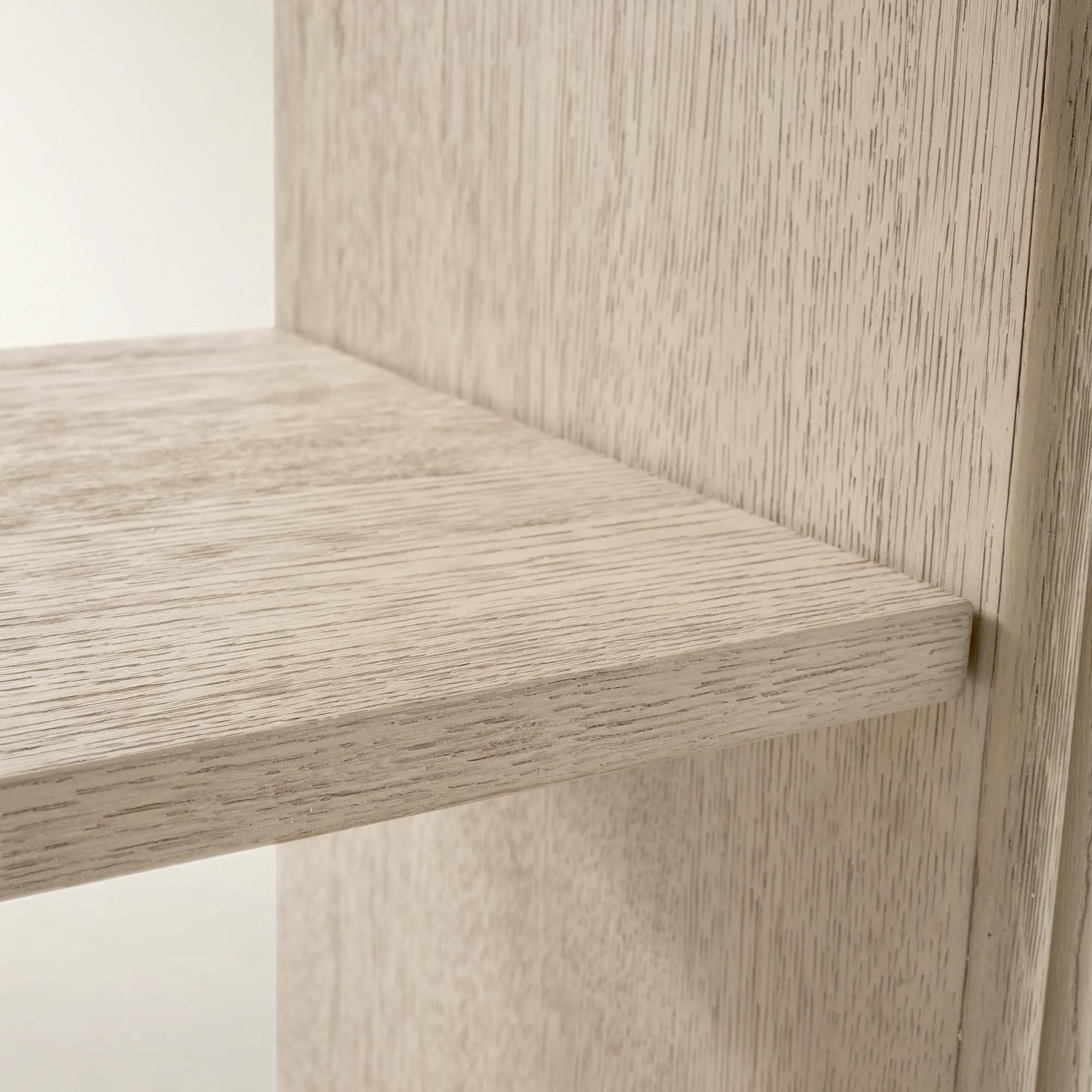 Stria Reeded White Oak Open Bookcase (80")