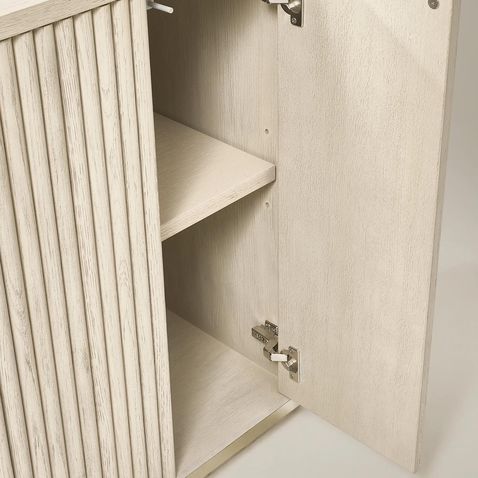 Stria Reeded White Oak Bookcase (80")