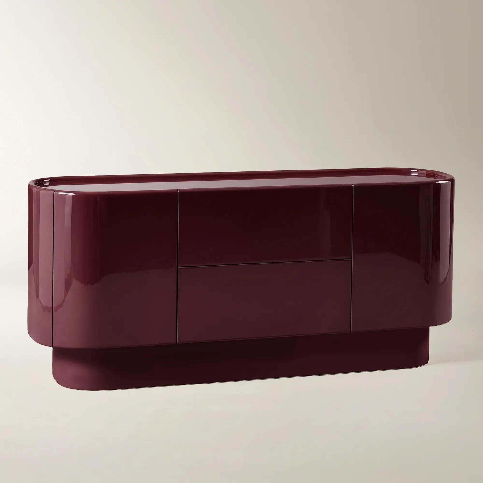 Velar Lacquered Ox Blood Buffet (70")