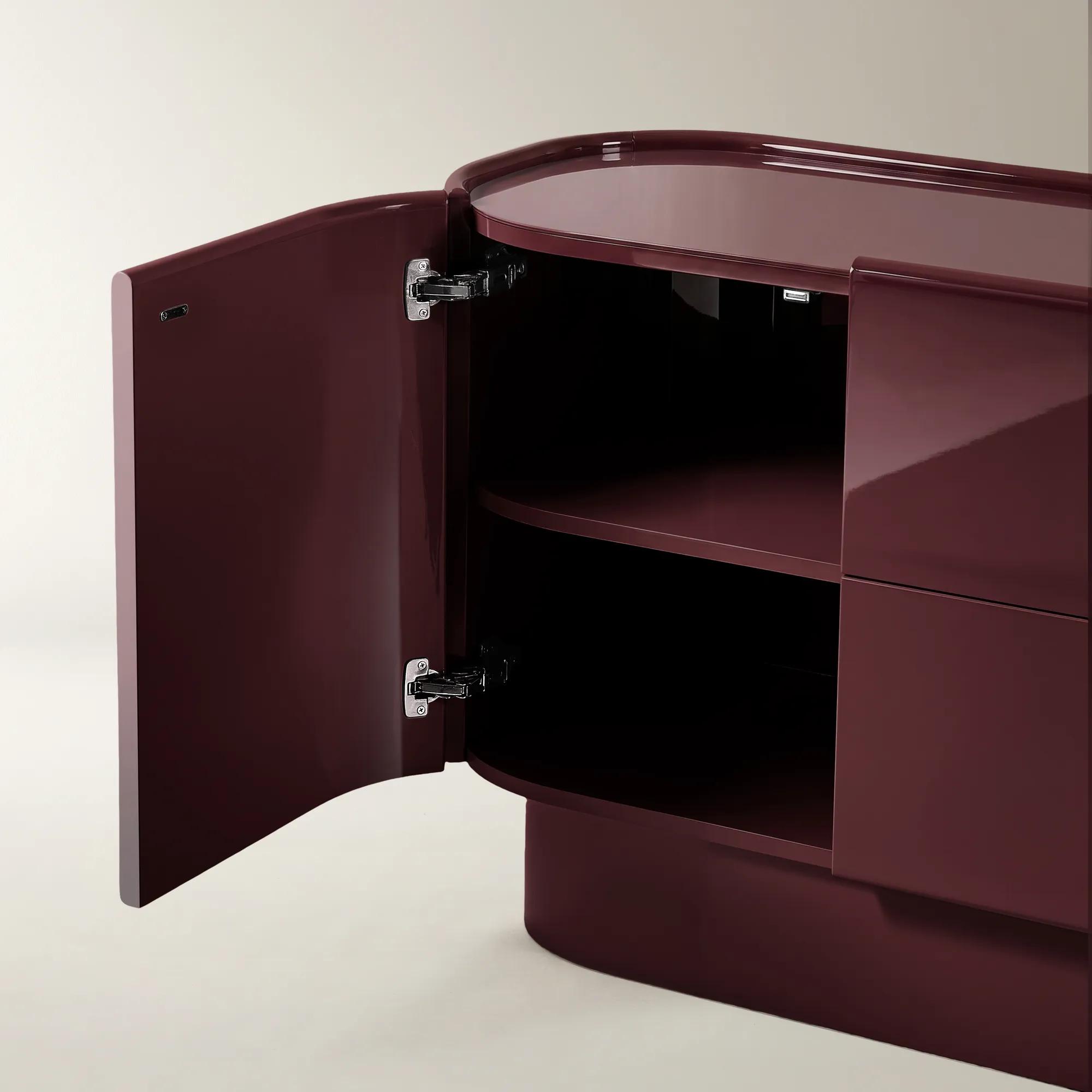 Velar Lacquered Ox Blood Buffet (70")
