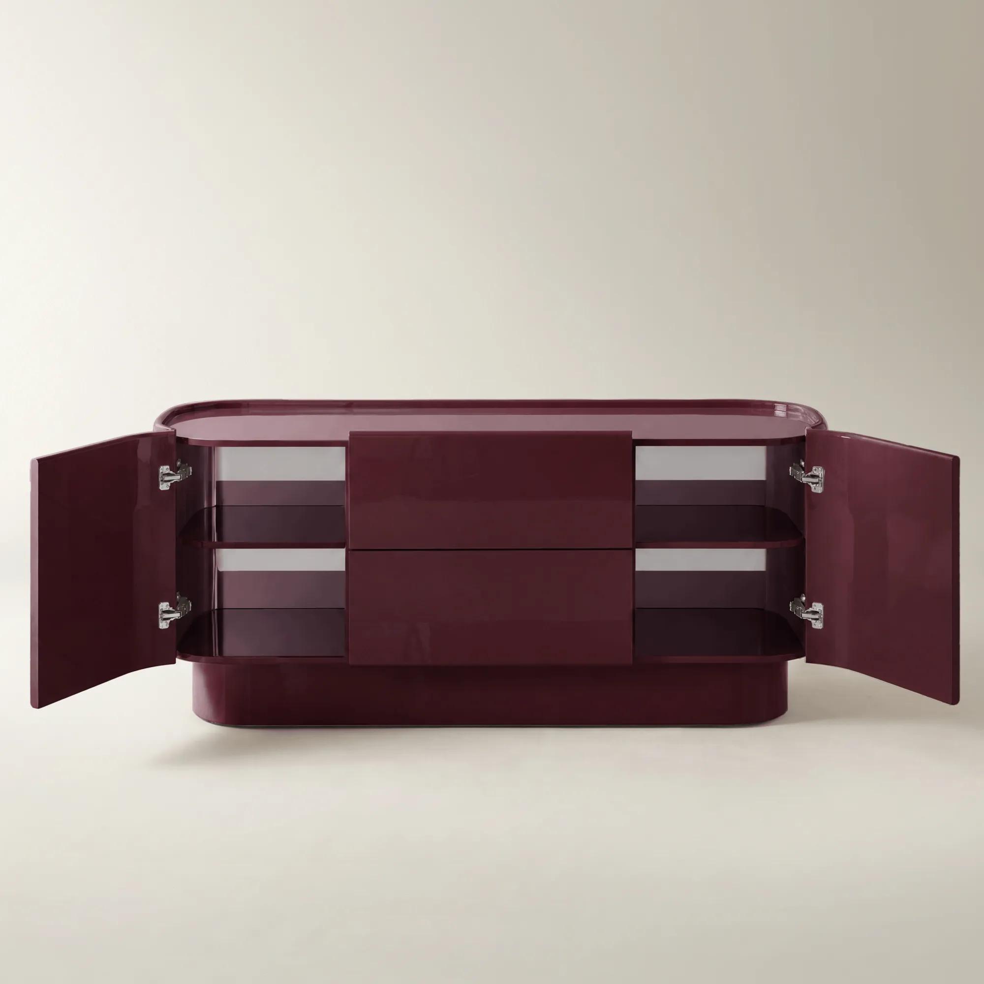 Velar Lacquered Ox Blood Buffet (70")