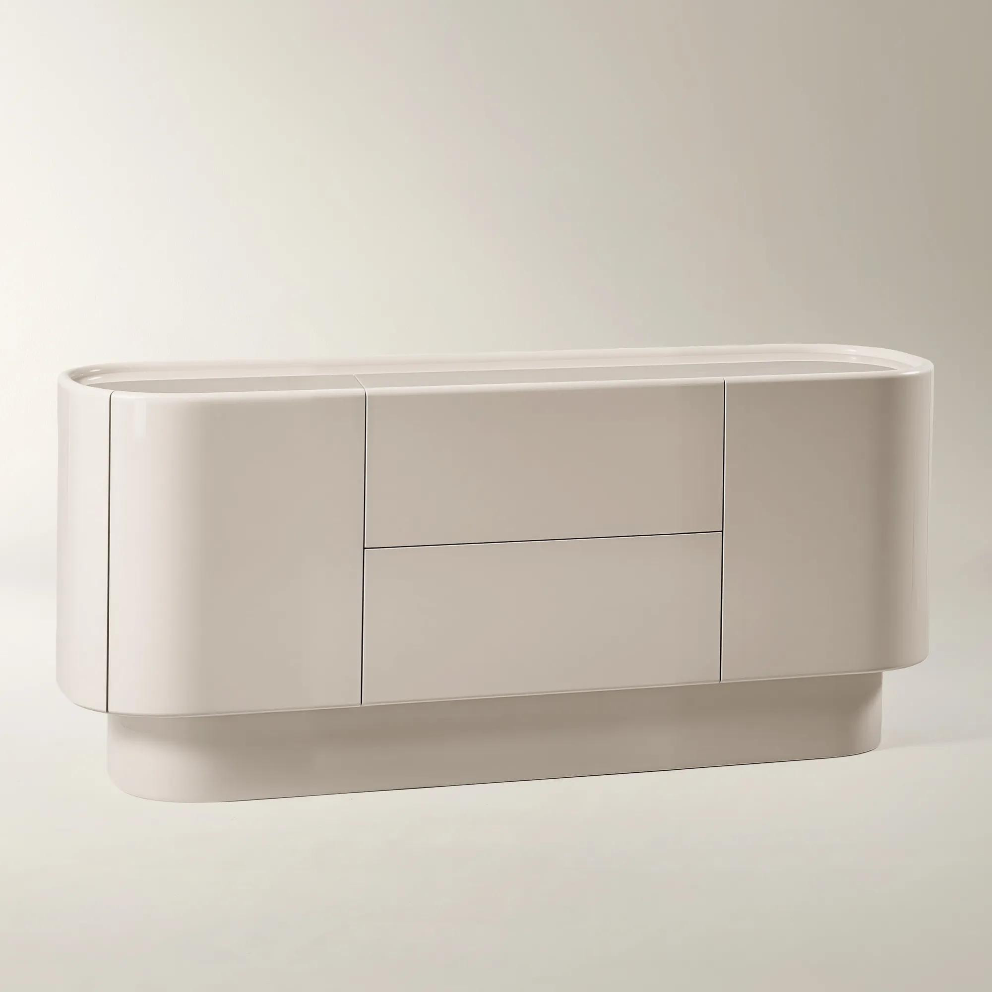 Velar Lacquered Turtle Dove Buffet (70")