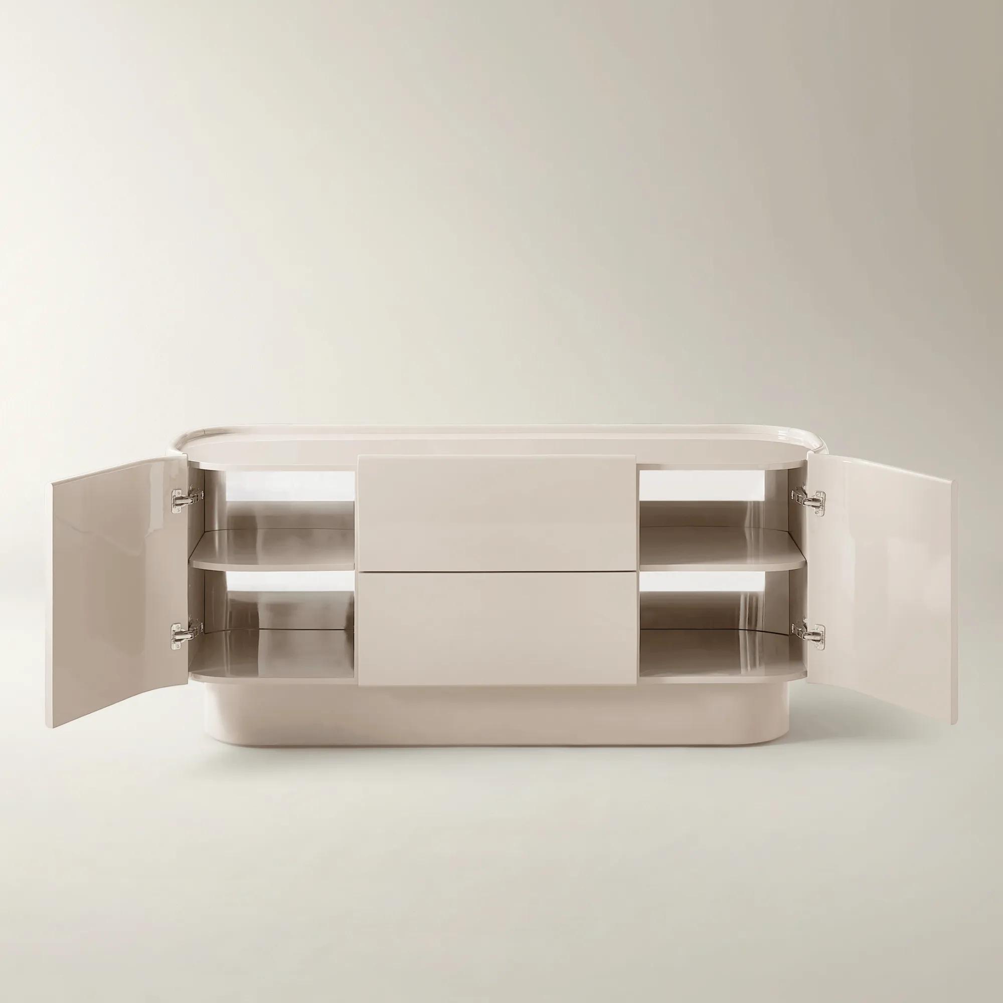 Velar Lacquered Turtle Dove Buffet (70")