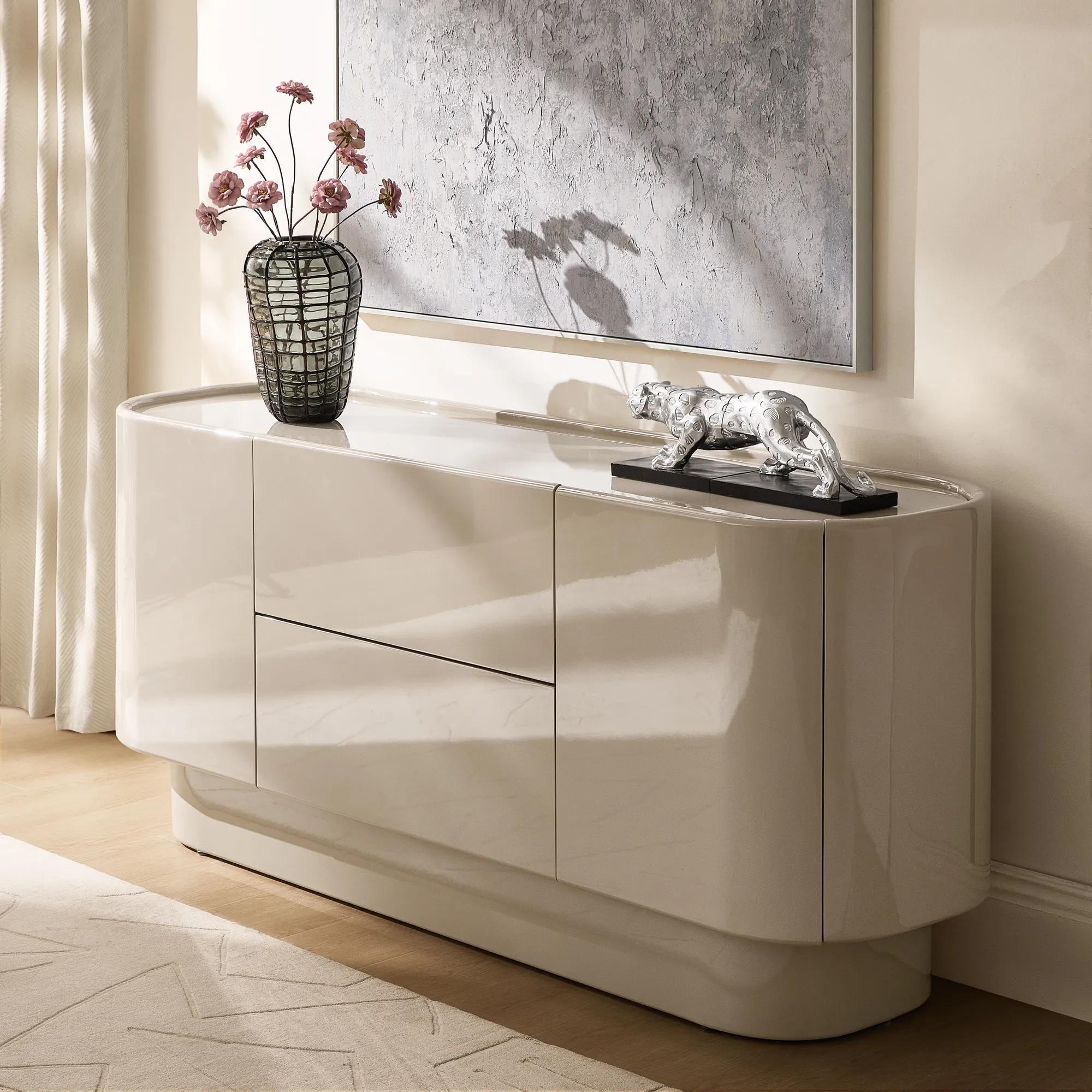 Velar Lacquered Turtle Dove Buffet (70")