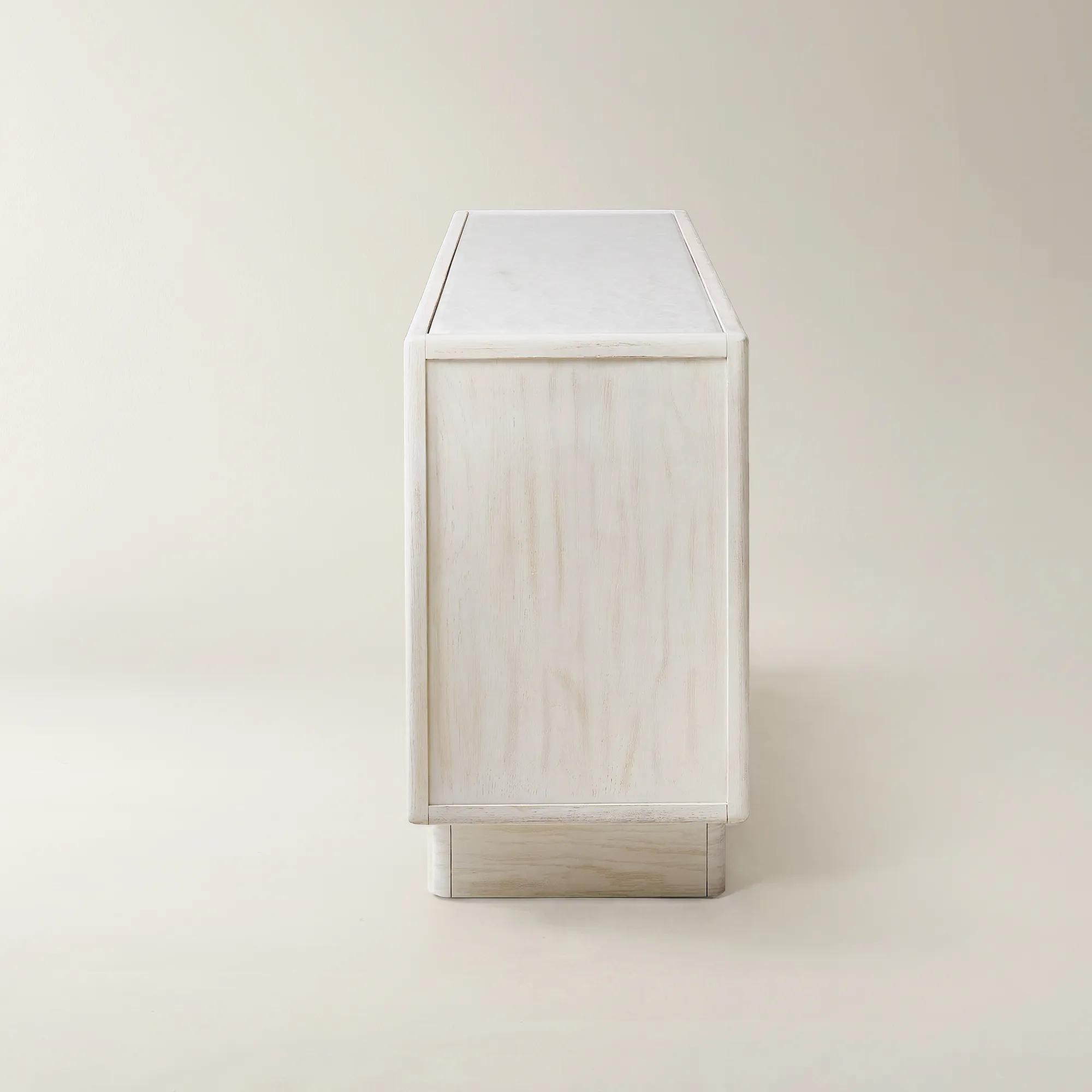 Lumina Bleached Oak Buffet With Pearl Lacquered Top (72")
