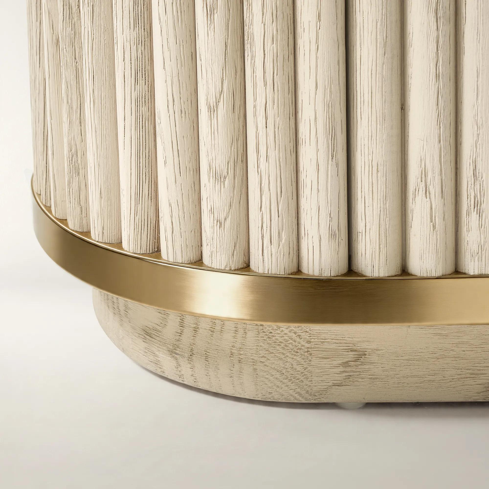 Stria Reeded White Oak Bookcase (80")