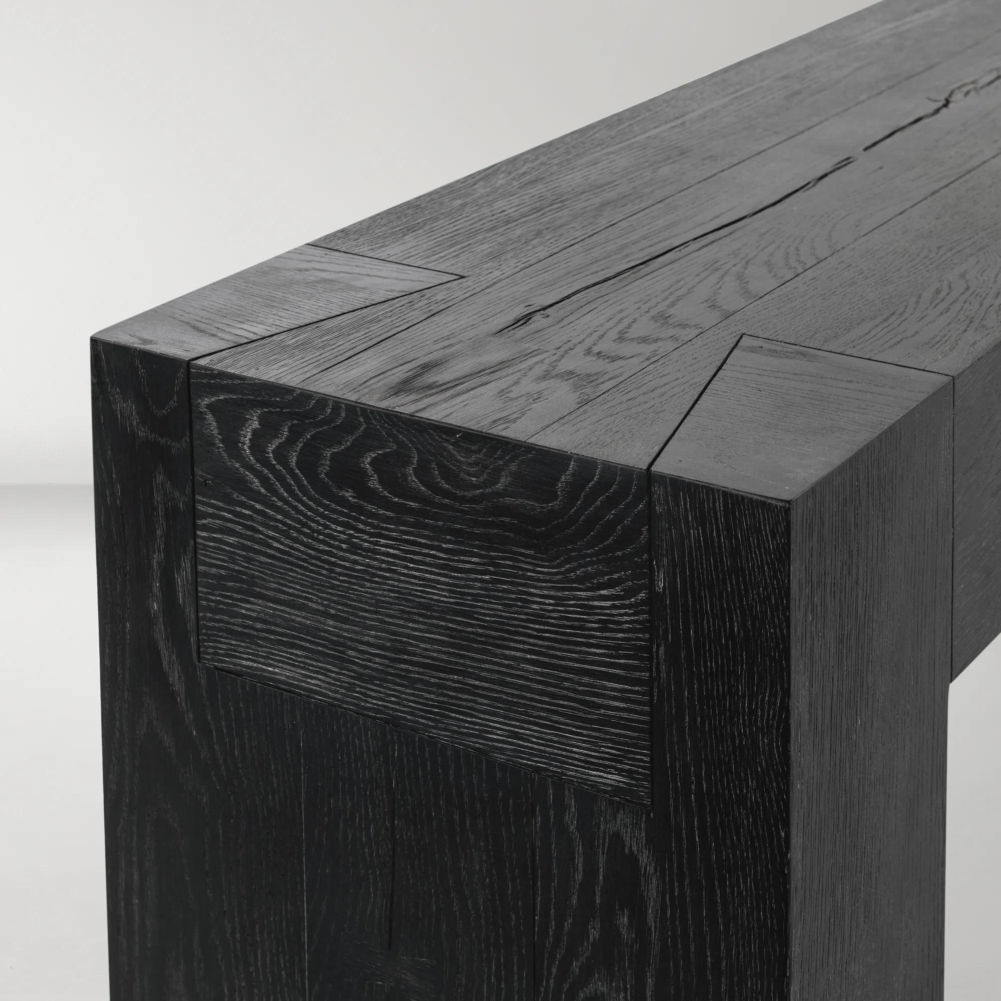 Bristol Reclaimed Oak 72" Console Table - Black
