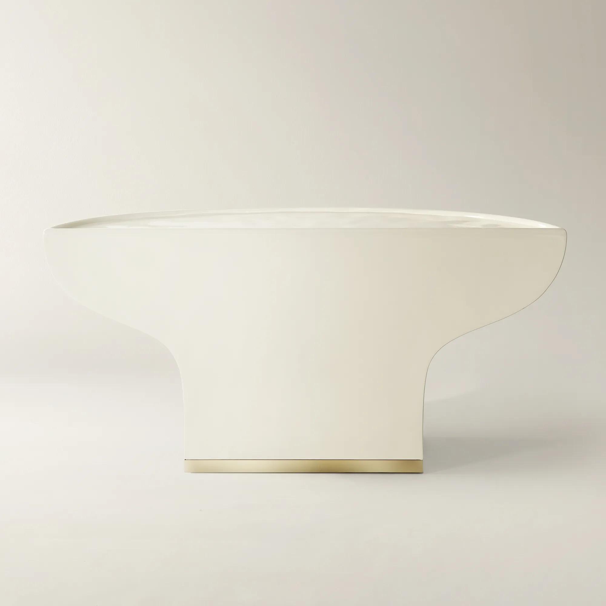 Celia Lacquered Cloud Resin Indoor/Outdoor Console Table (63")