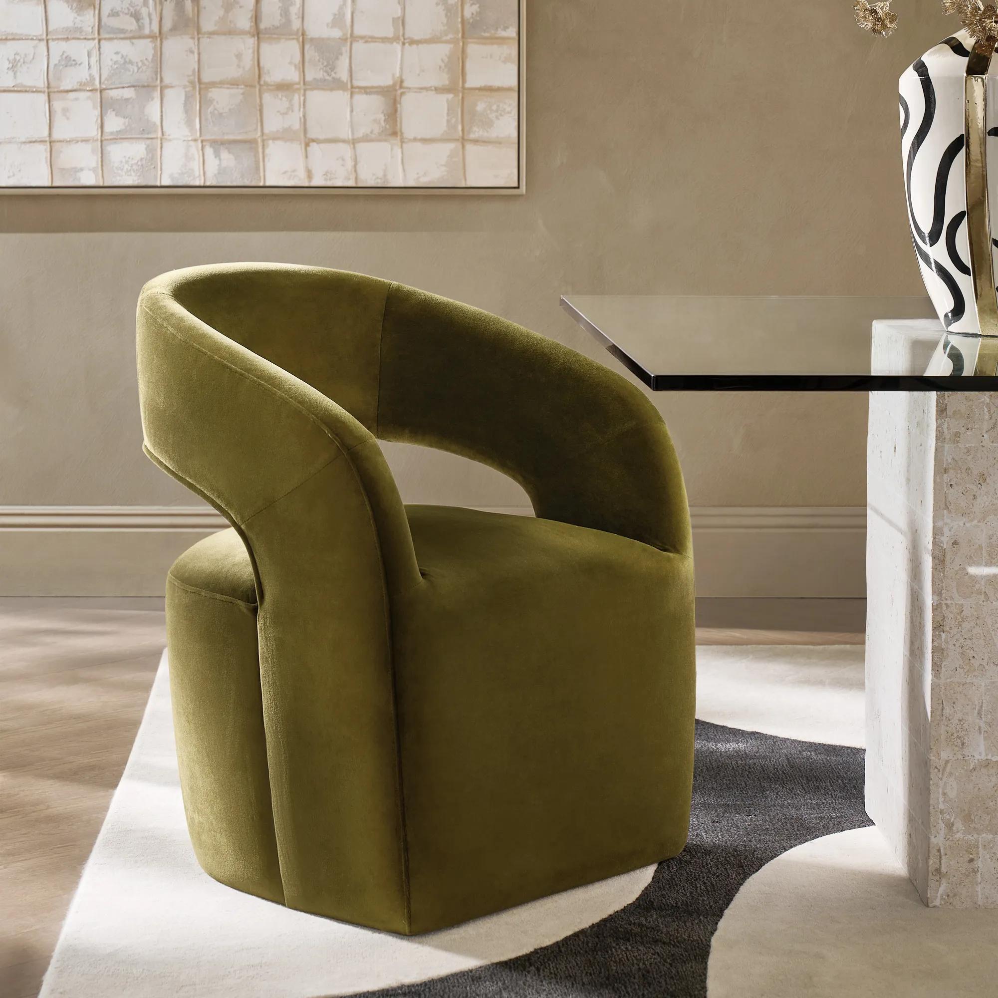 Harrison Deep Olive Velvet Dining Chair