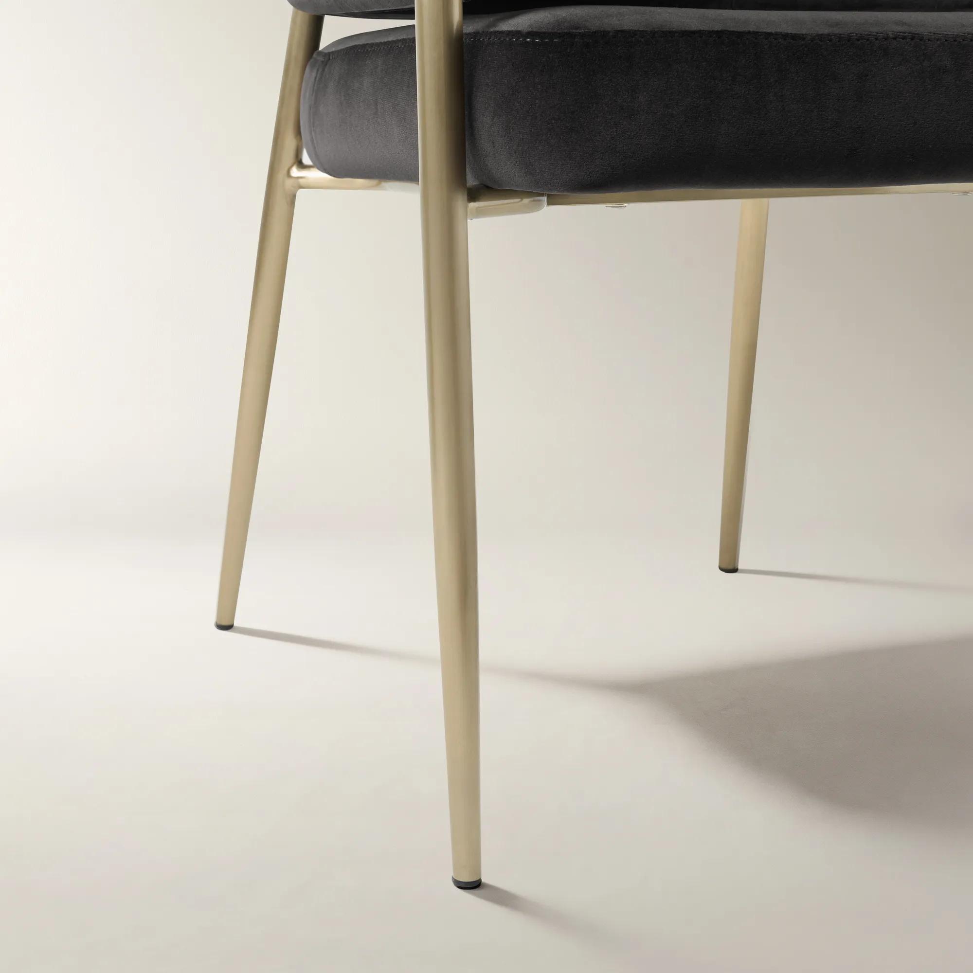 Nara Charcoal Velvet Dining Chair Set Of 2