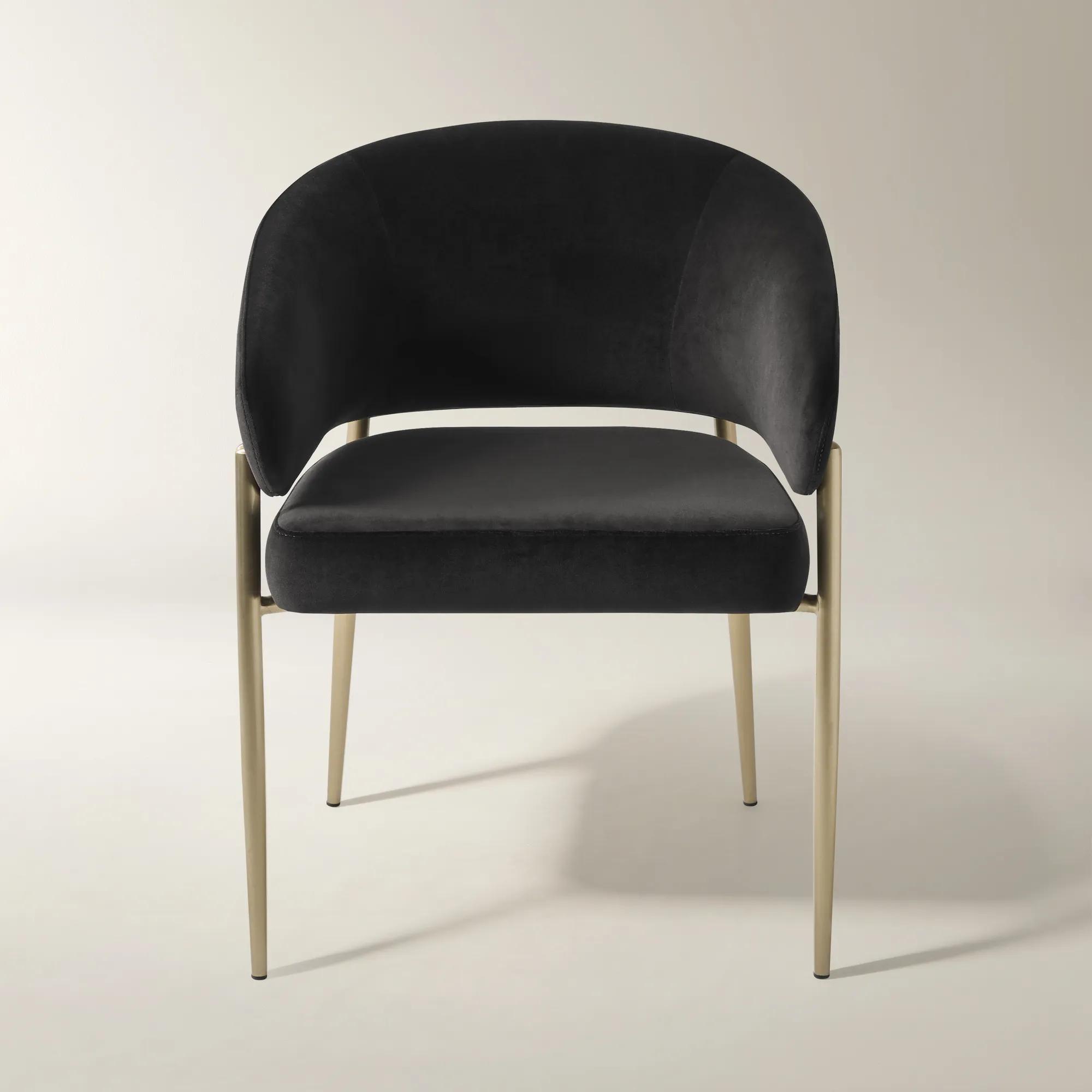Nara Charcoal Velvet Dining Chair Set Of 2