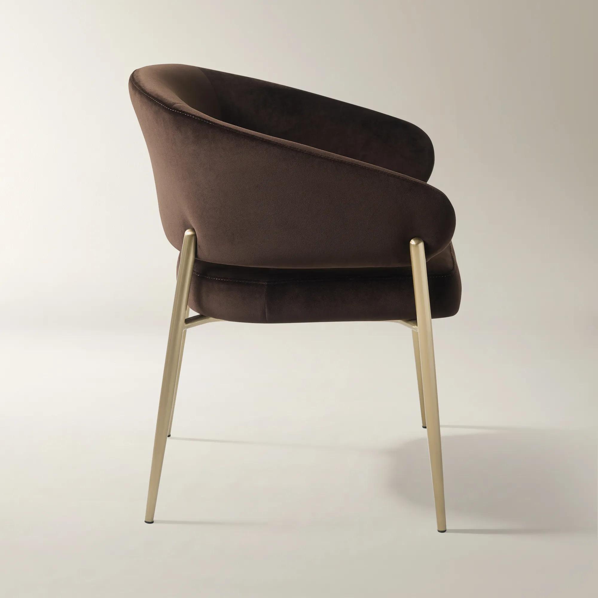 Nara Dark Chocolate Velvet Dining Chair Set Of 2