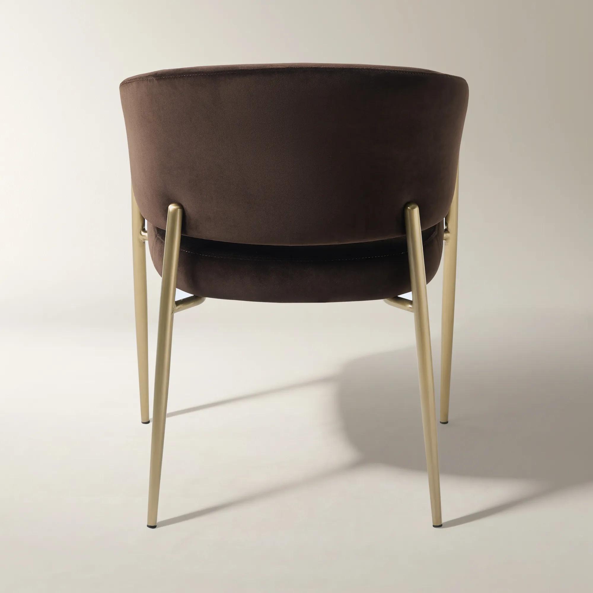 Nara Dark Chocolate Velvet Dining Chair Set Of 2