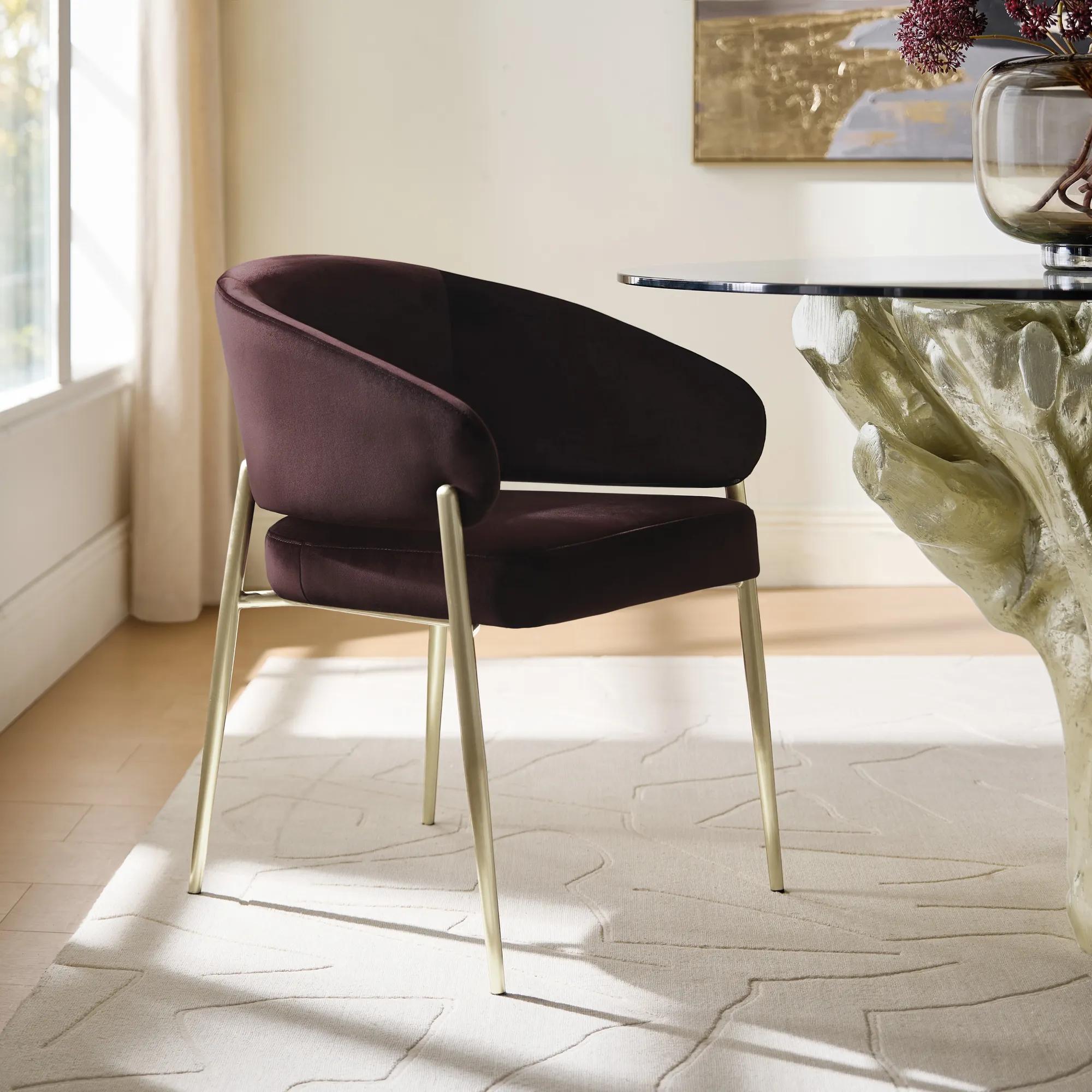 Nara Fig Velvet Dining Chair Set Of 2