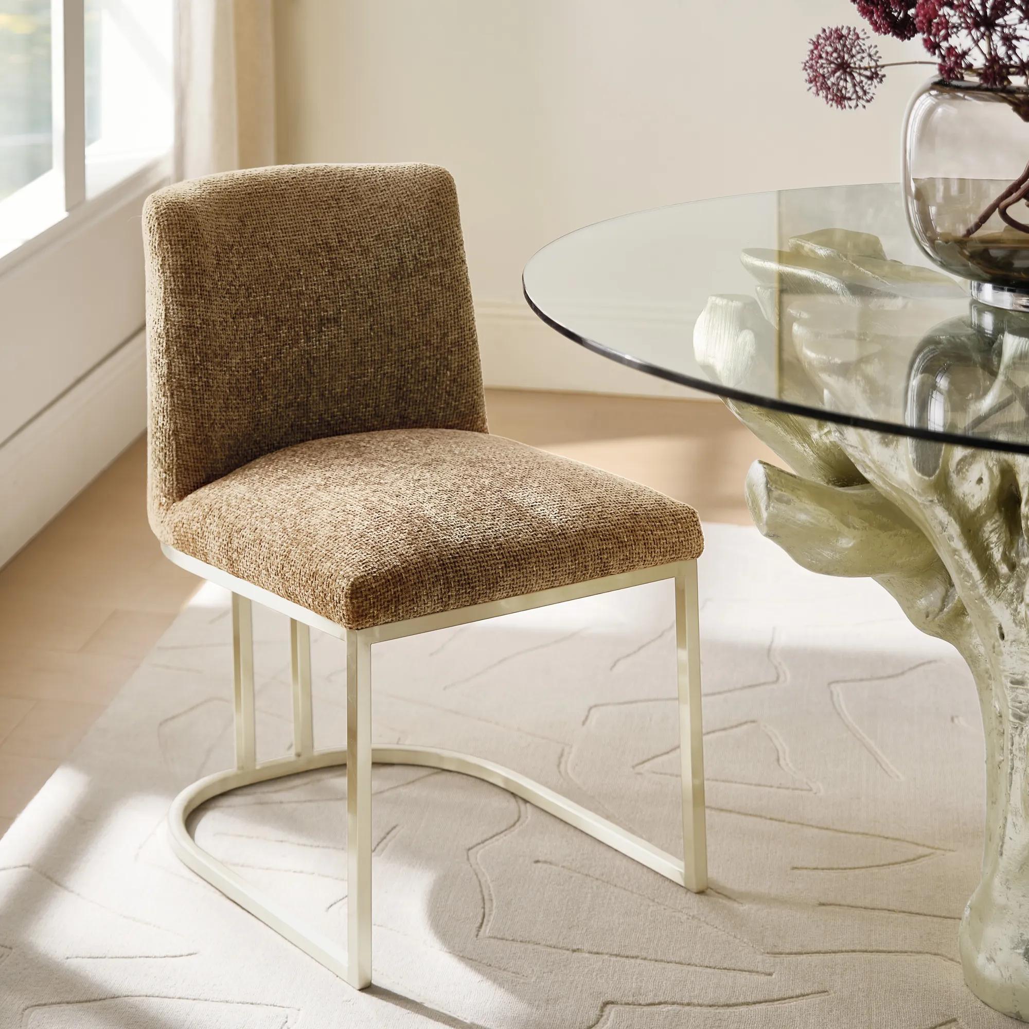 Bergen Bronze Chenille Dining Chair Set Of 2