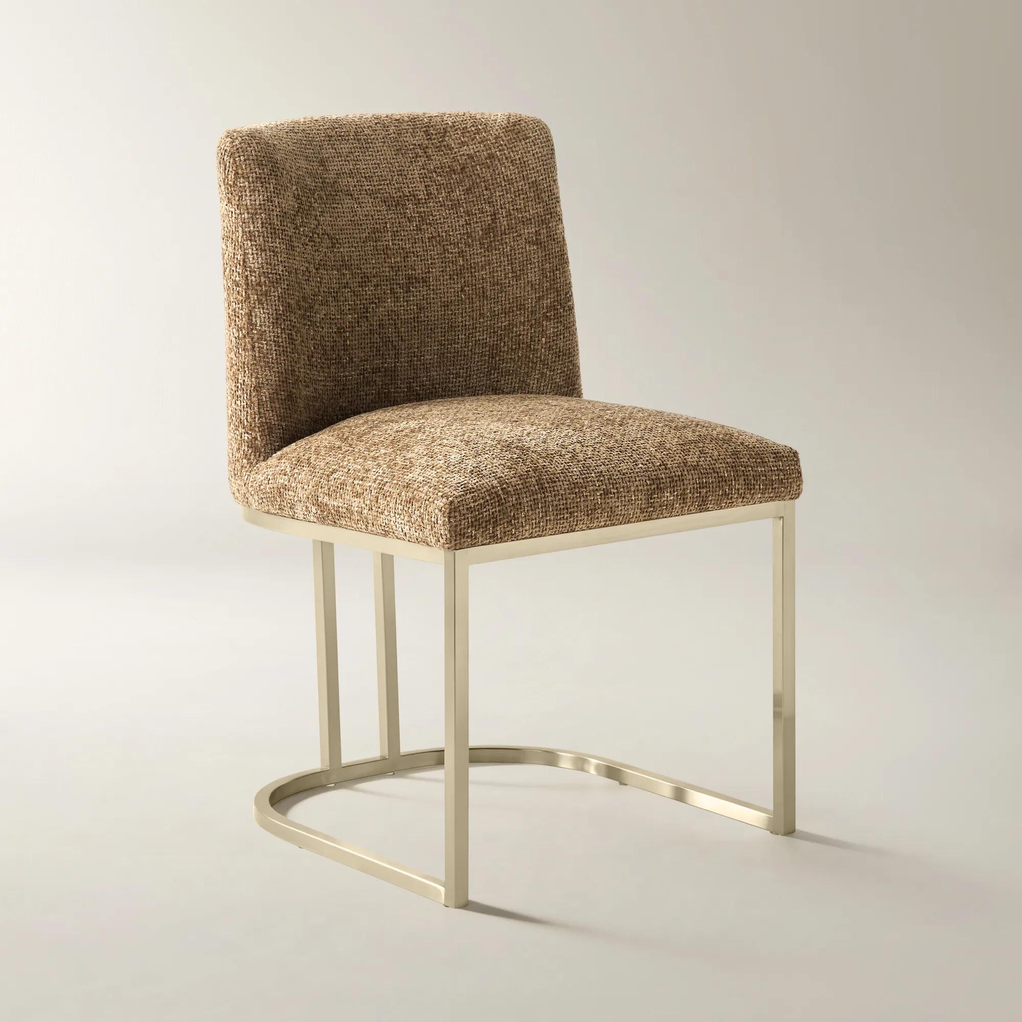 Bergen Bronze Chenille Dining Chair Set Of 2