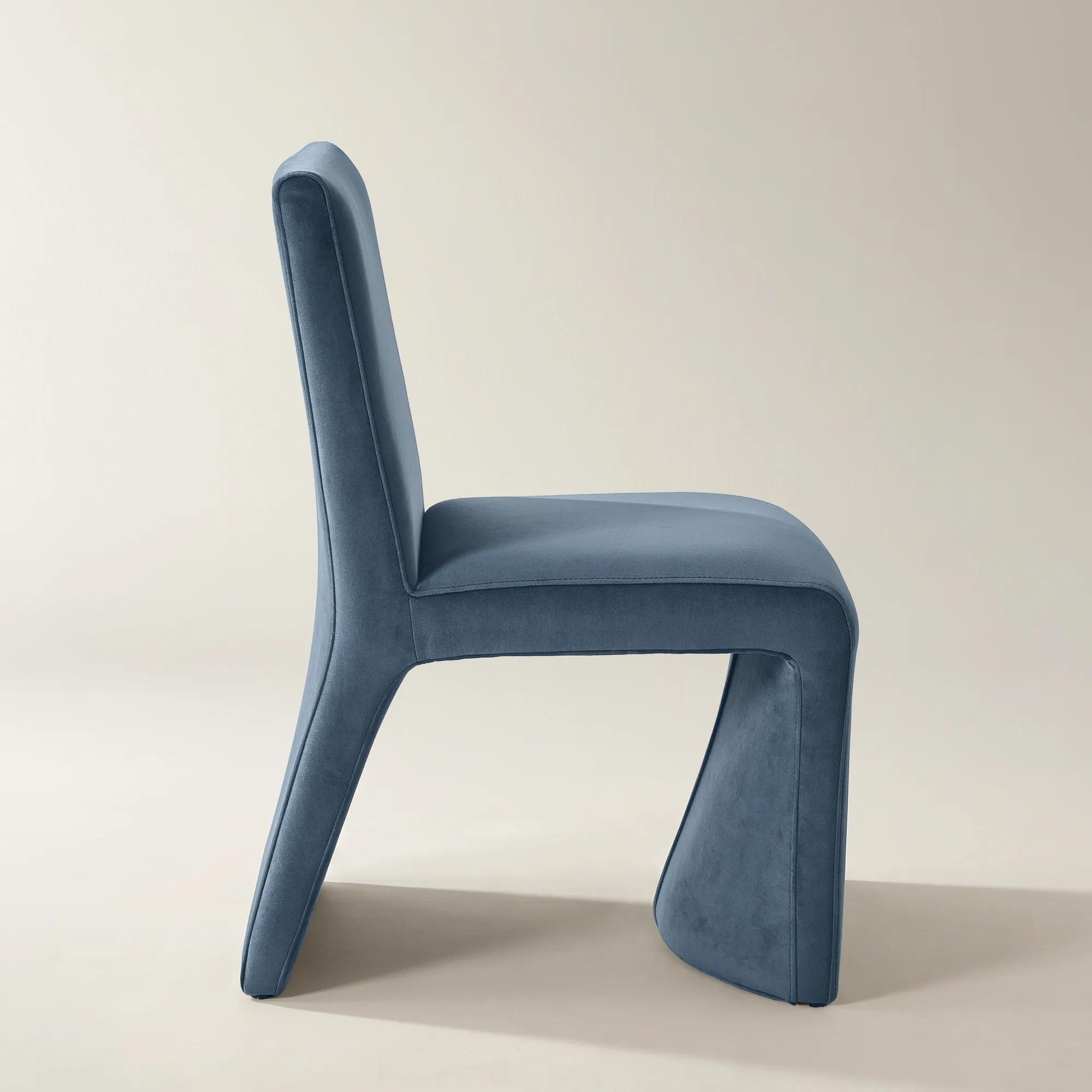 Elara Dusty Blue Velvet Dining Chair Set Of 2