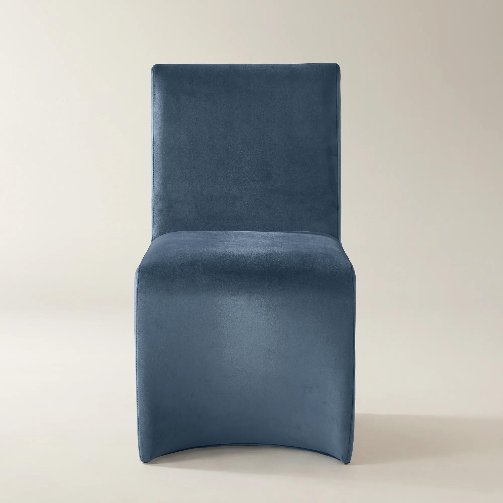 Elara Dusty Blue Velvet Dining Chair Set Of 2