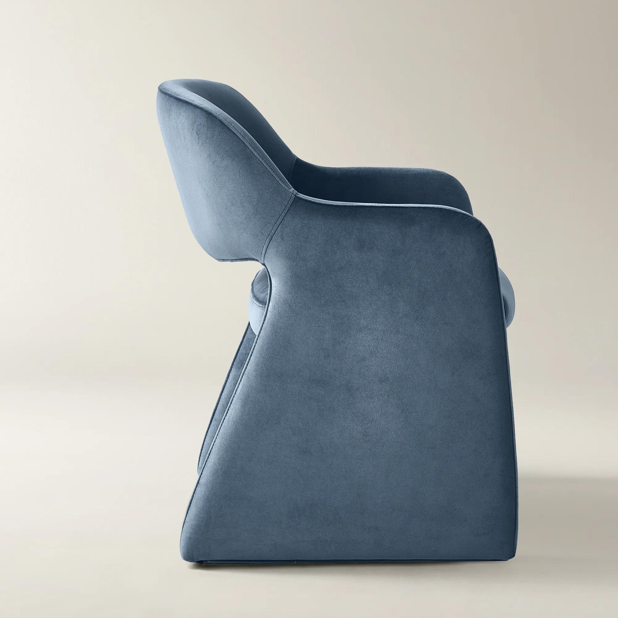 Elara Dusty Blue Velvet Dining Chair