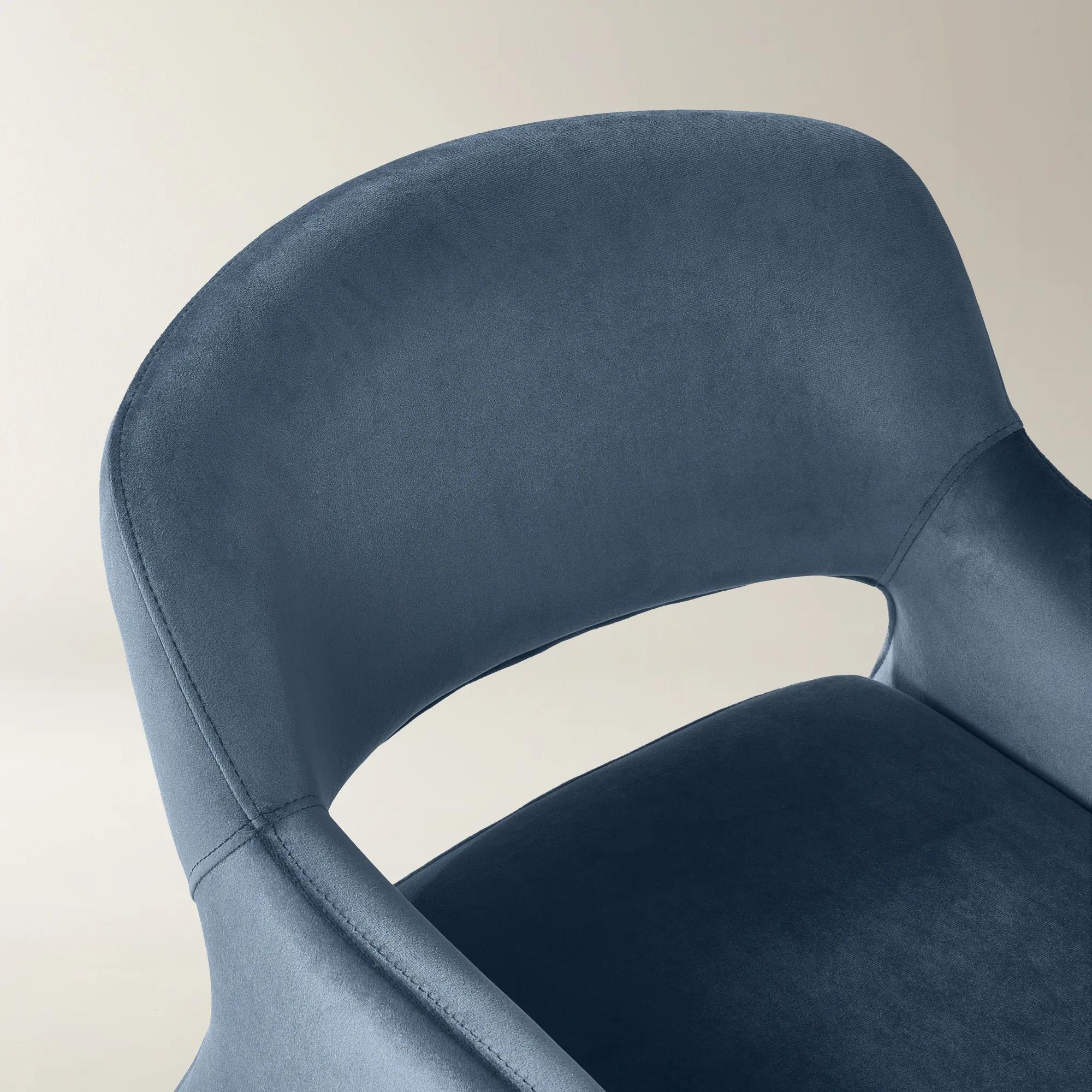 Elara Dusty Blue Velvet Dining Chair