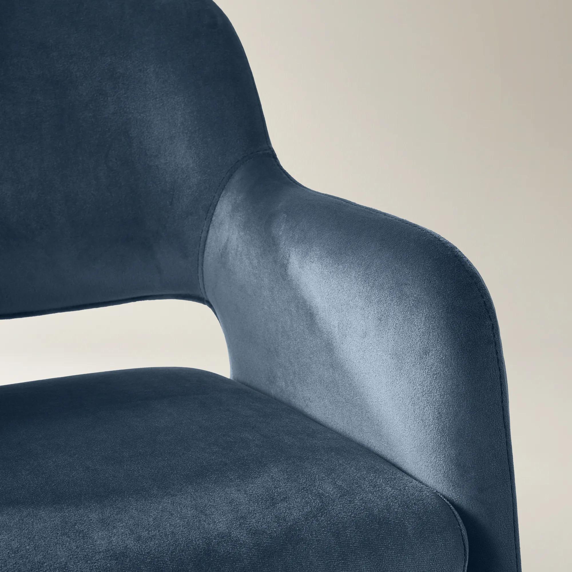 Elara Dusty Blue Velvet Dining Chair