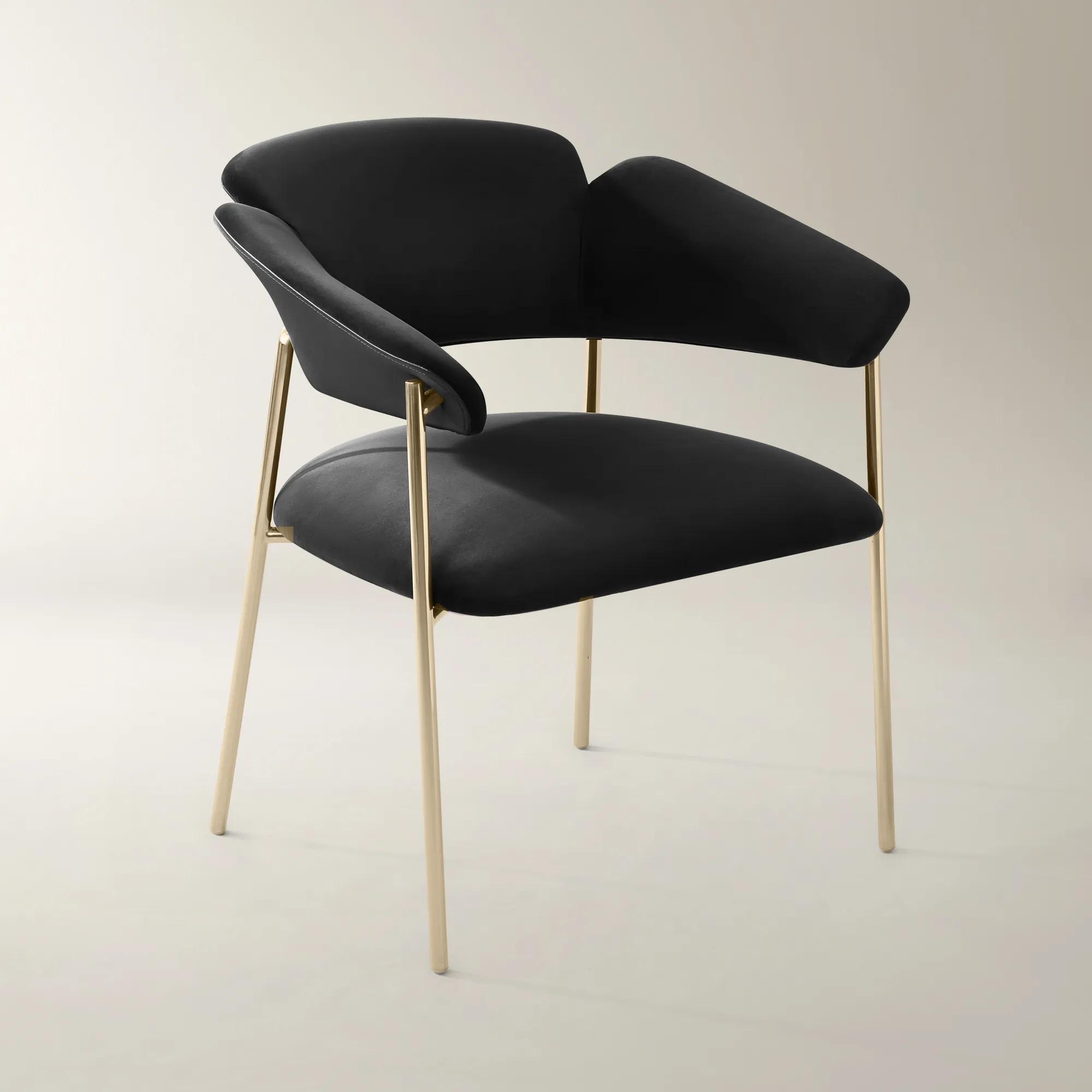 Odette Charcoal Velvet Dining Chair