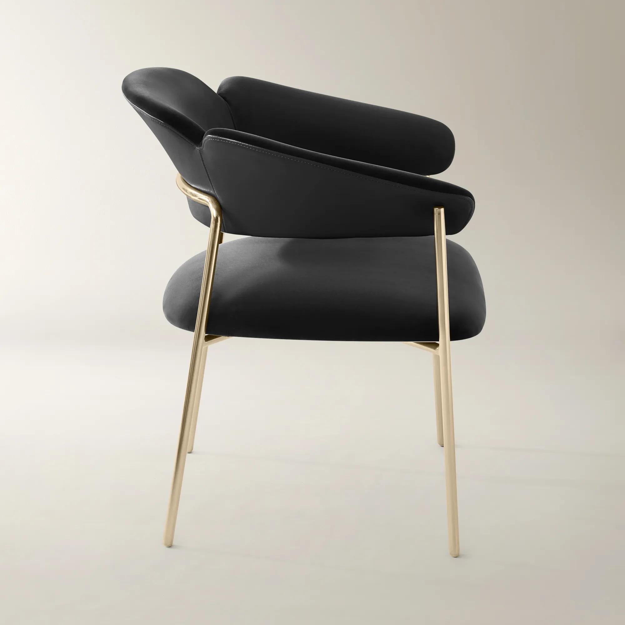 Odette Charcoal Velvet Dining Chair