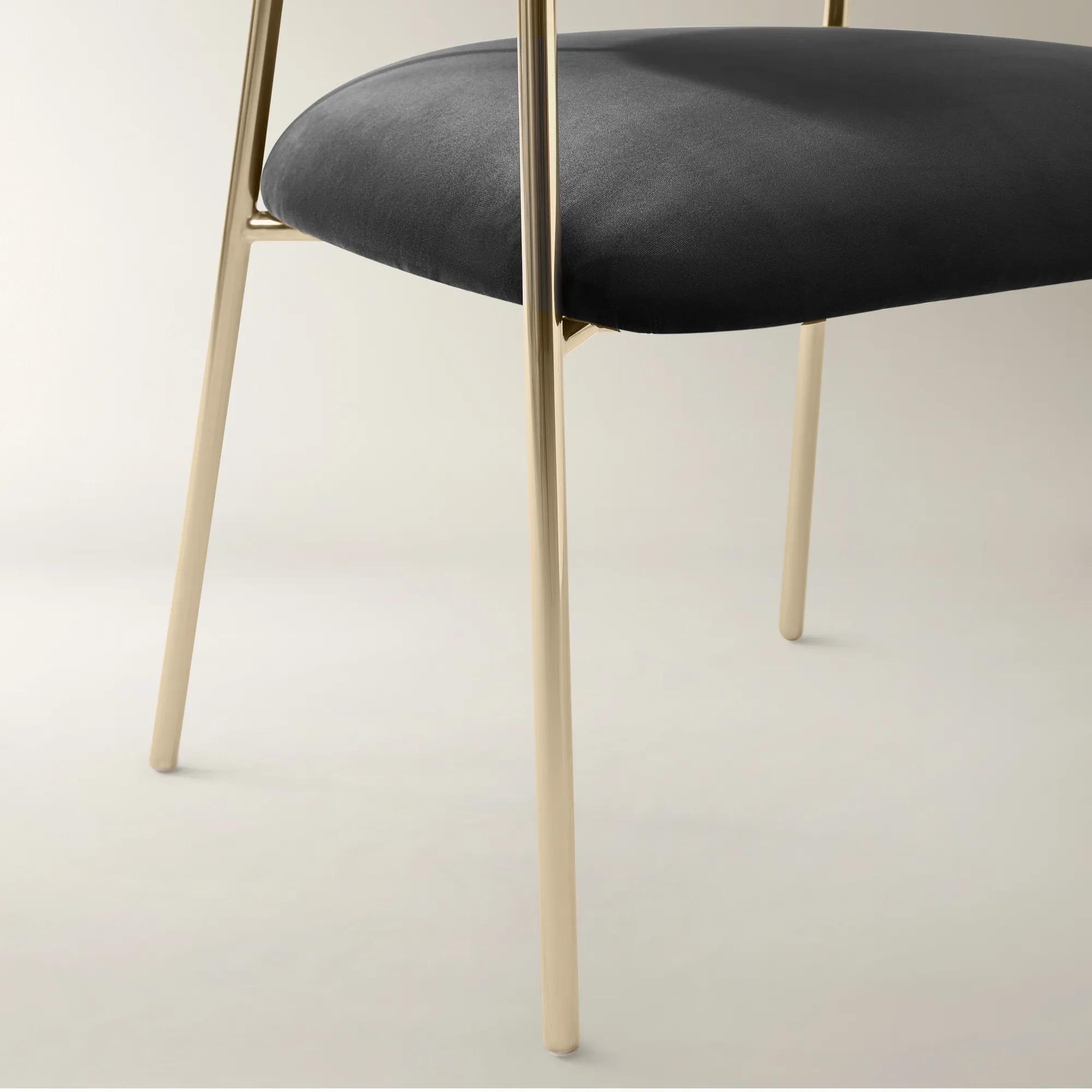 Odette Charcoal Velvet Dining Chair