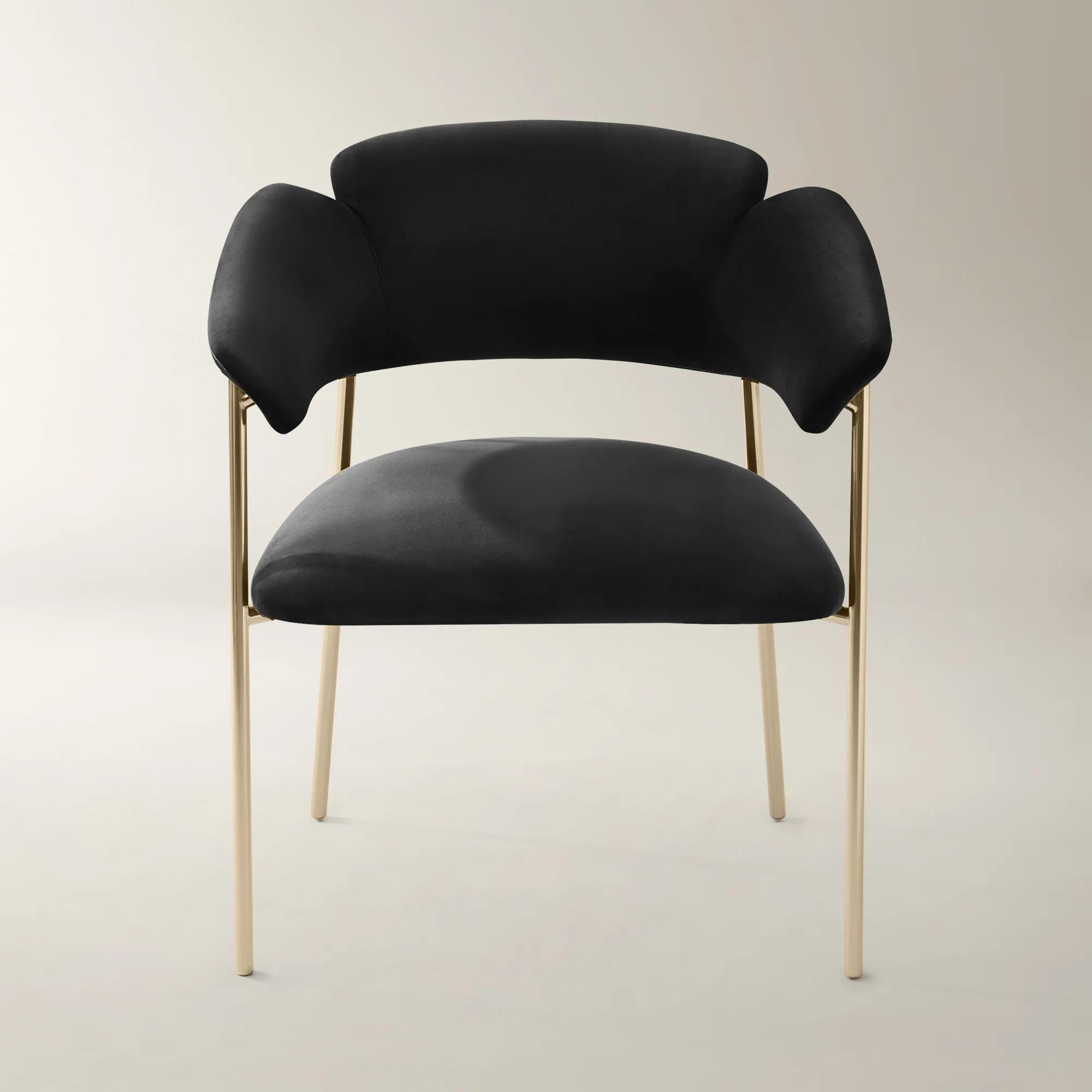 Odette Charcoal Velvet Dining Chair
