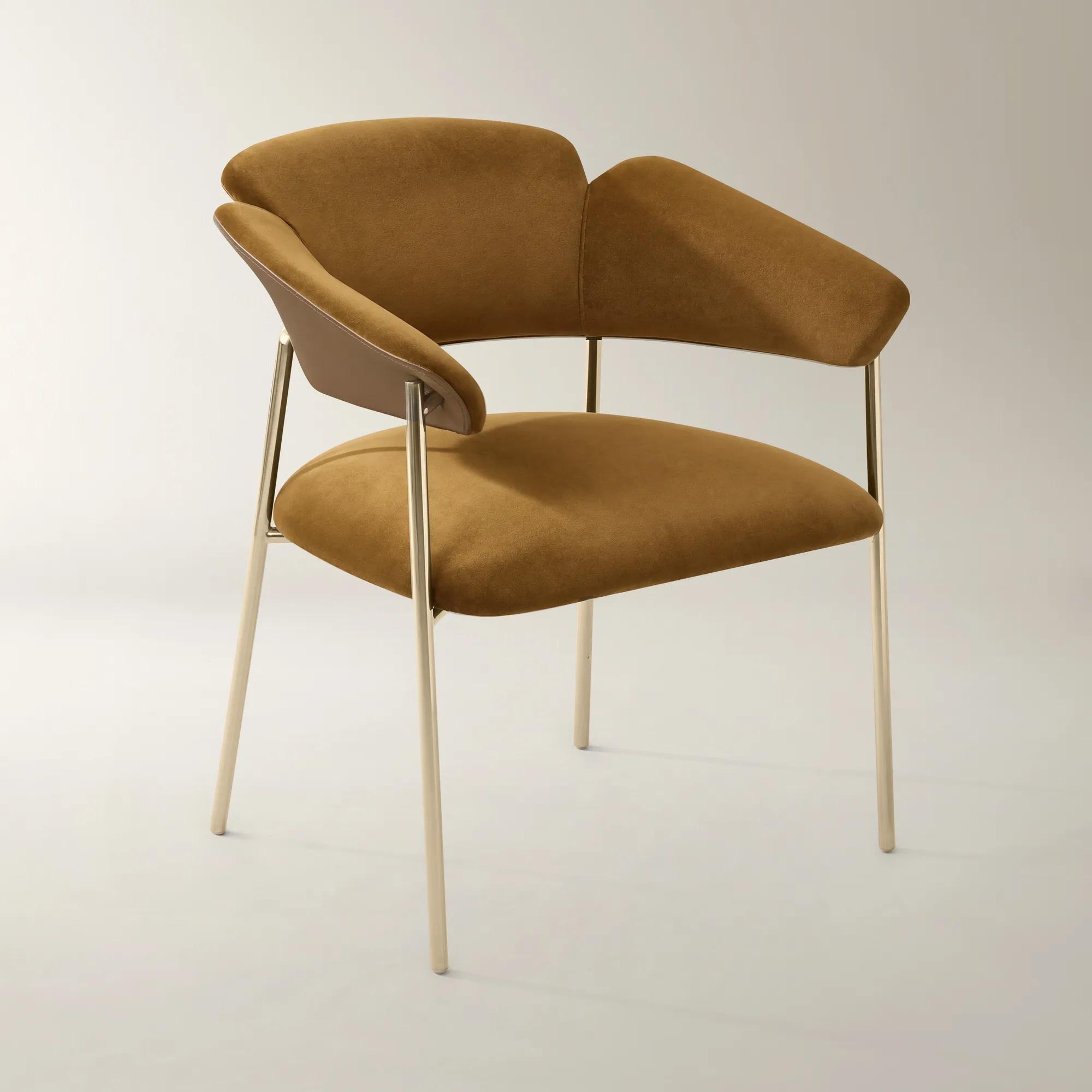 Odette Roasted Pecan Velvet Dining Chair