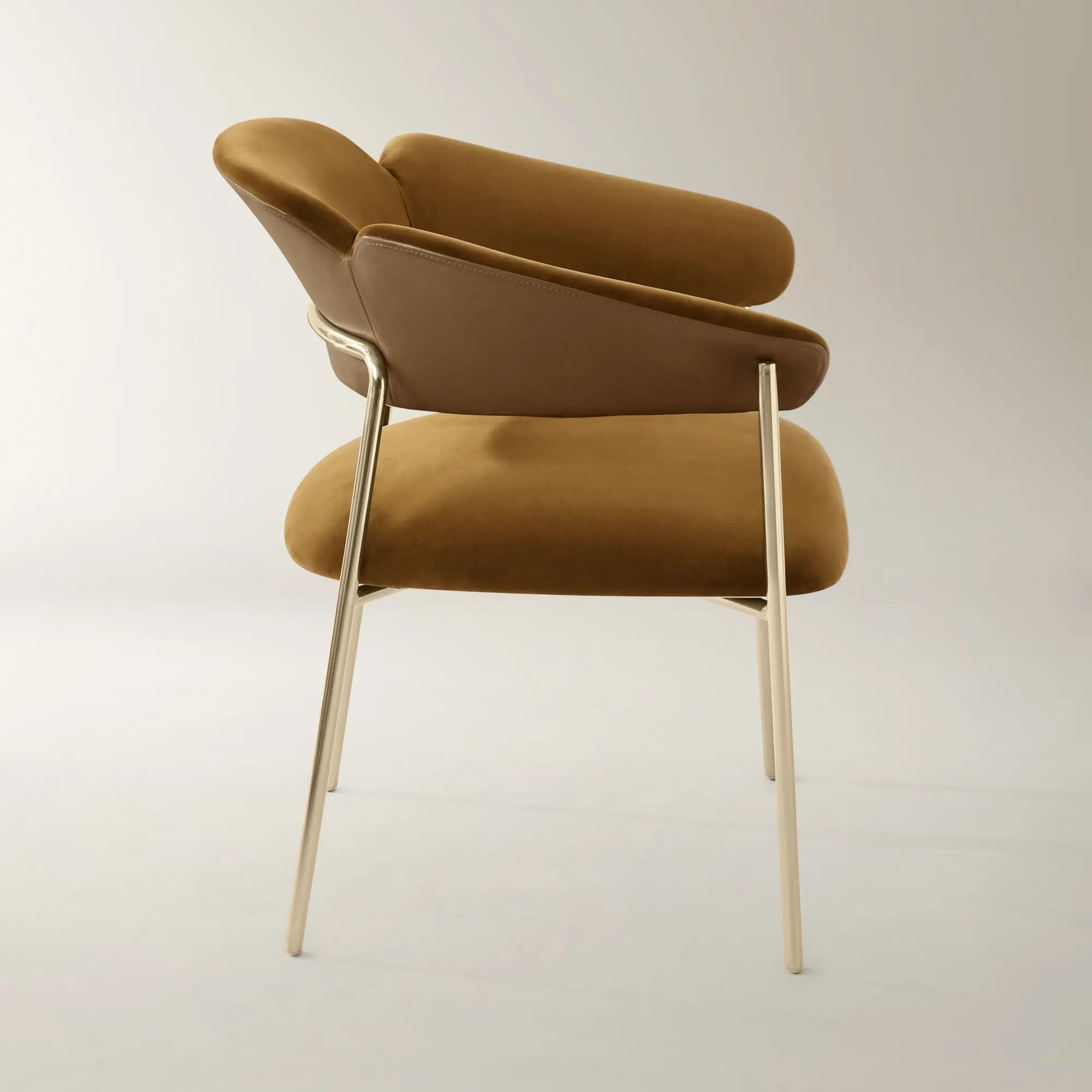 Odette Roasted Pecan Velvet Dining Chair