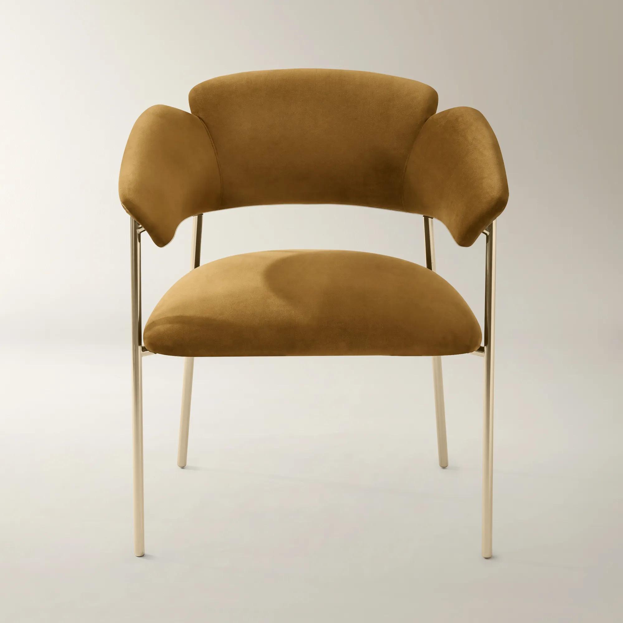 Odette Roasted Pecan Velvet Dining Chair