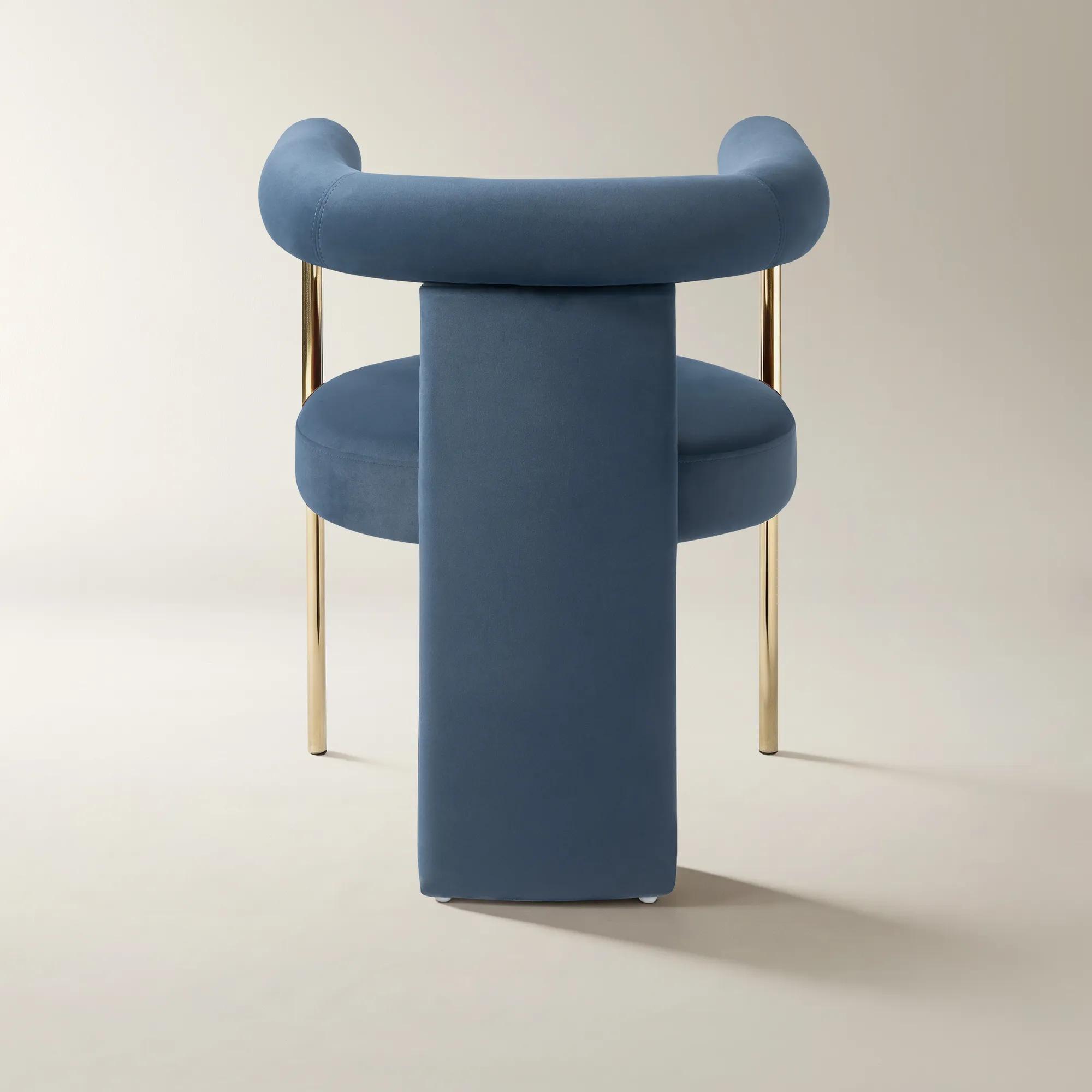 Davina Dusty Blue Velvet Dining Chair Set Of 2