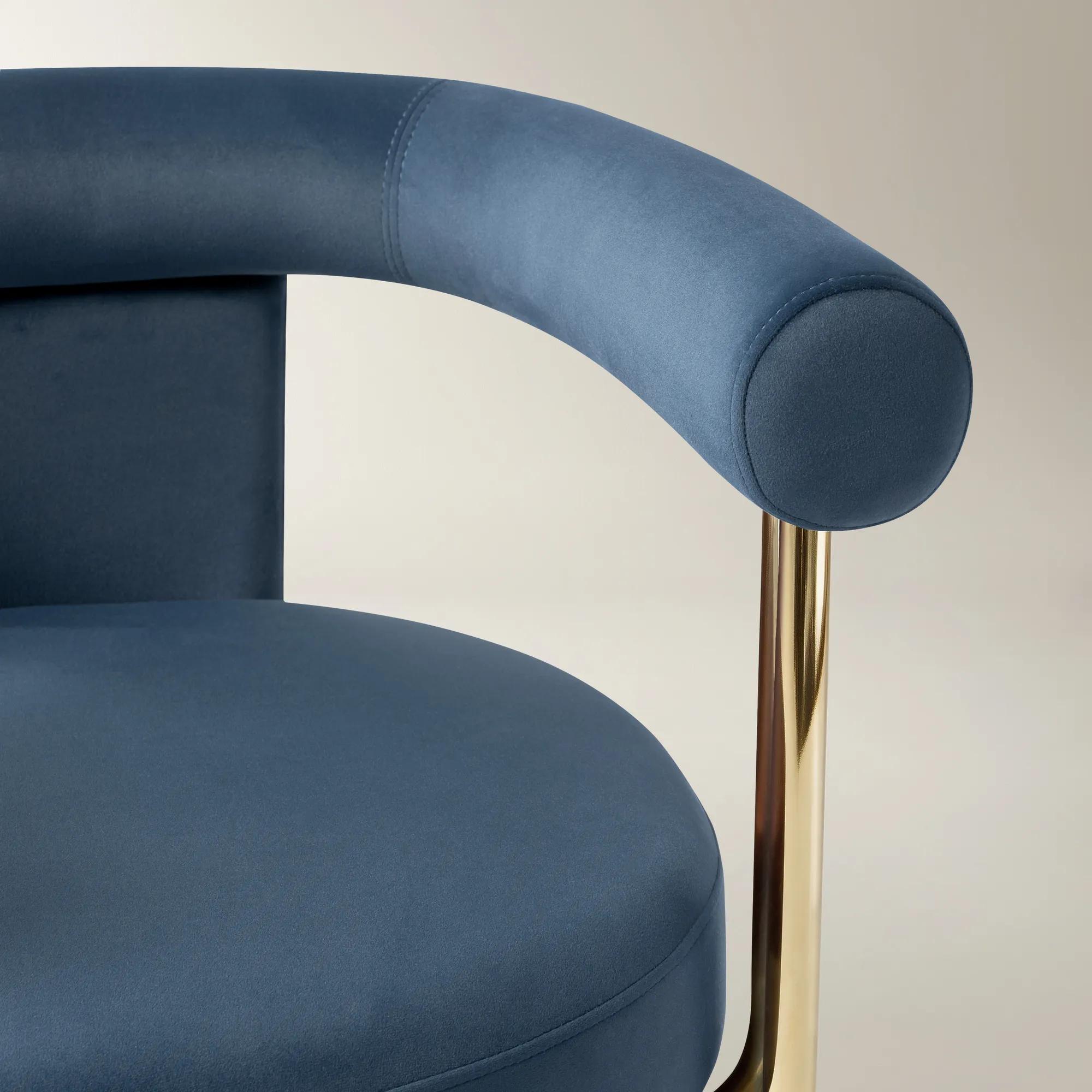 Davina Dusty Blue Velvet Dining Chair Set Of 2