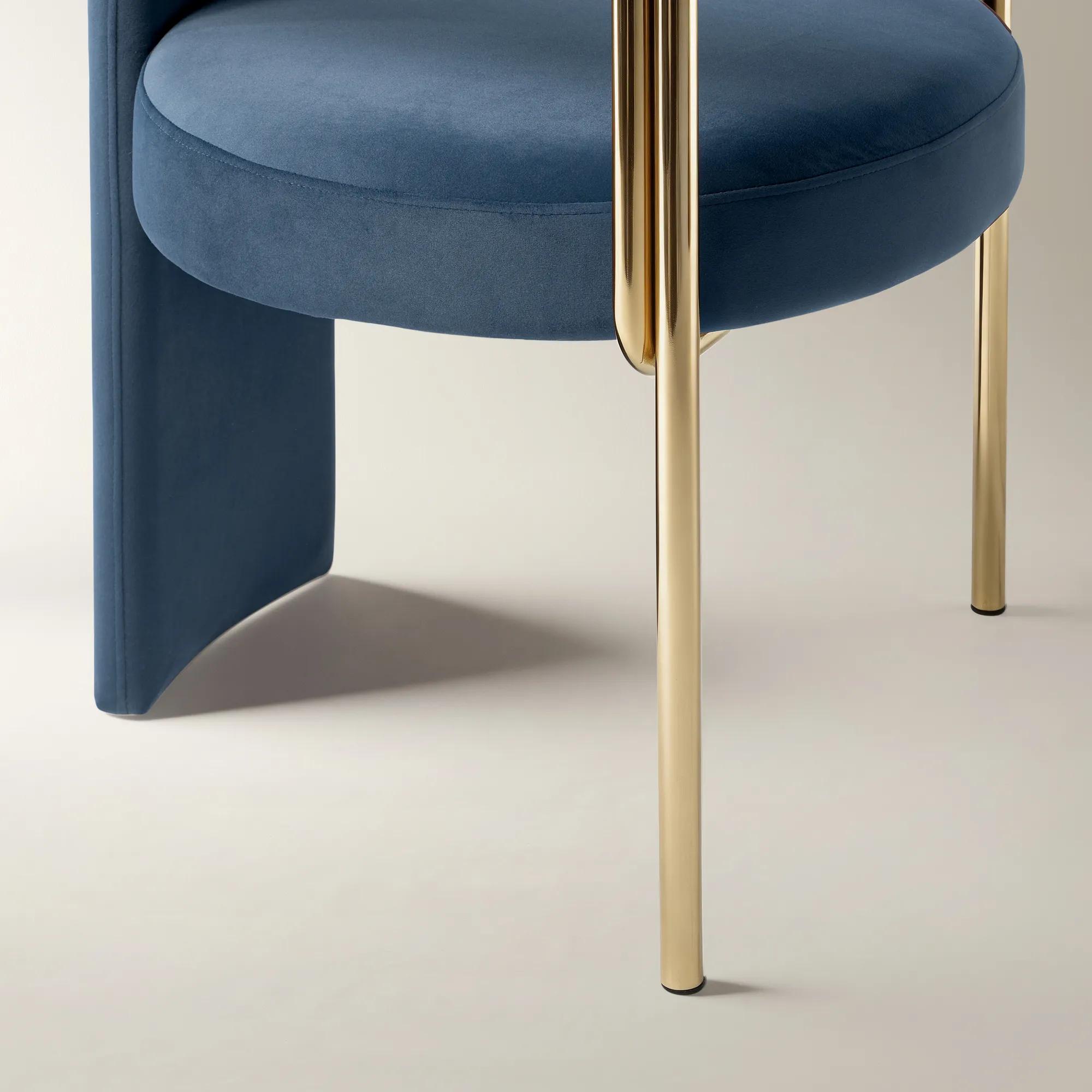 Davina Dusty Blue Velvet Dining Chair Set Of 2
