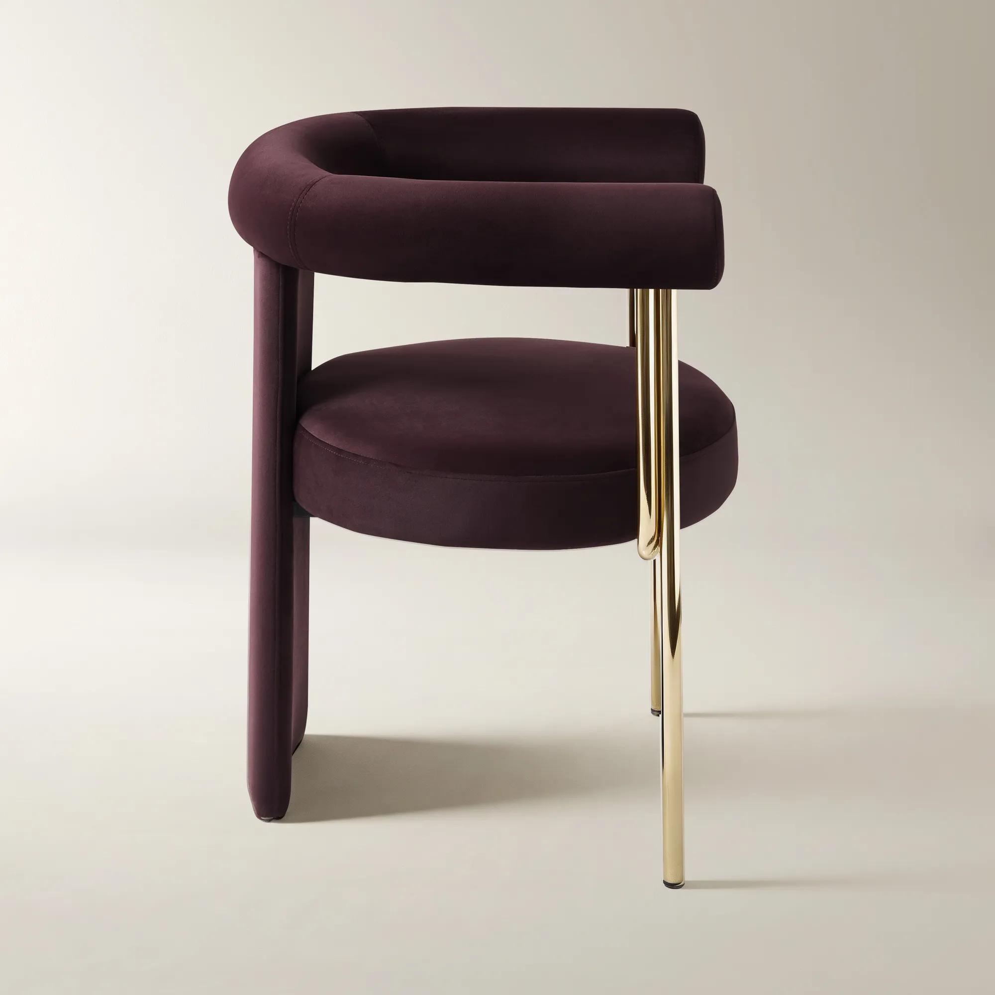 Davina Fig Velvet Dining Chair Set Of 2