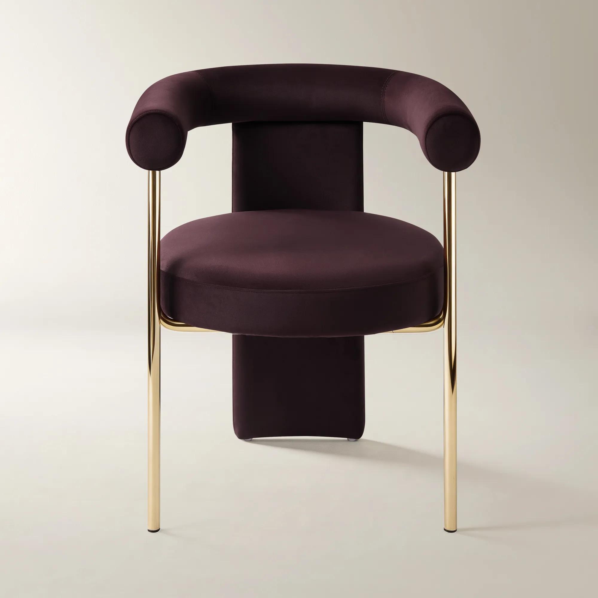 Davina Fig Velvet Dining Chair Set Of 2