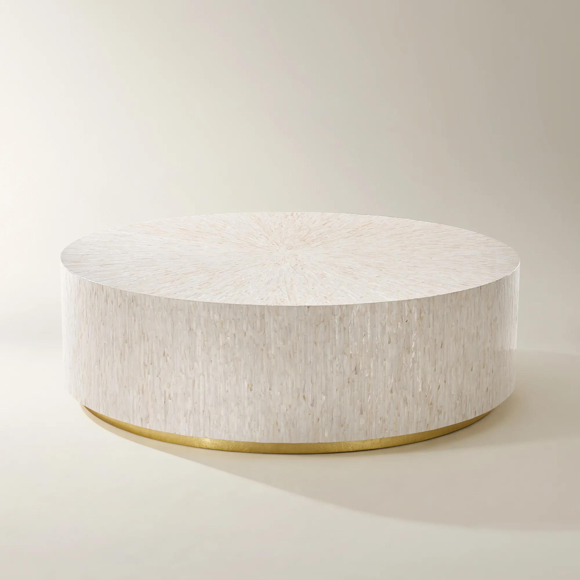 Alexandria Round Mosaic Platinum Coffee Table (52")